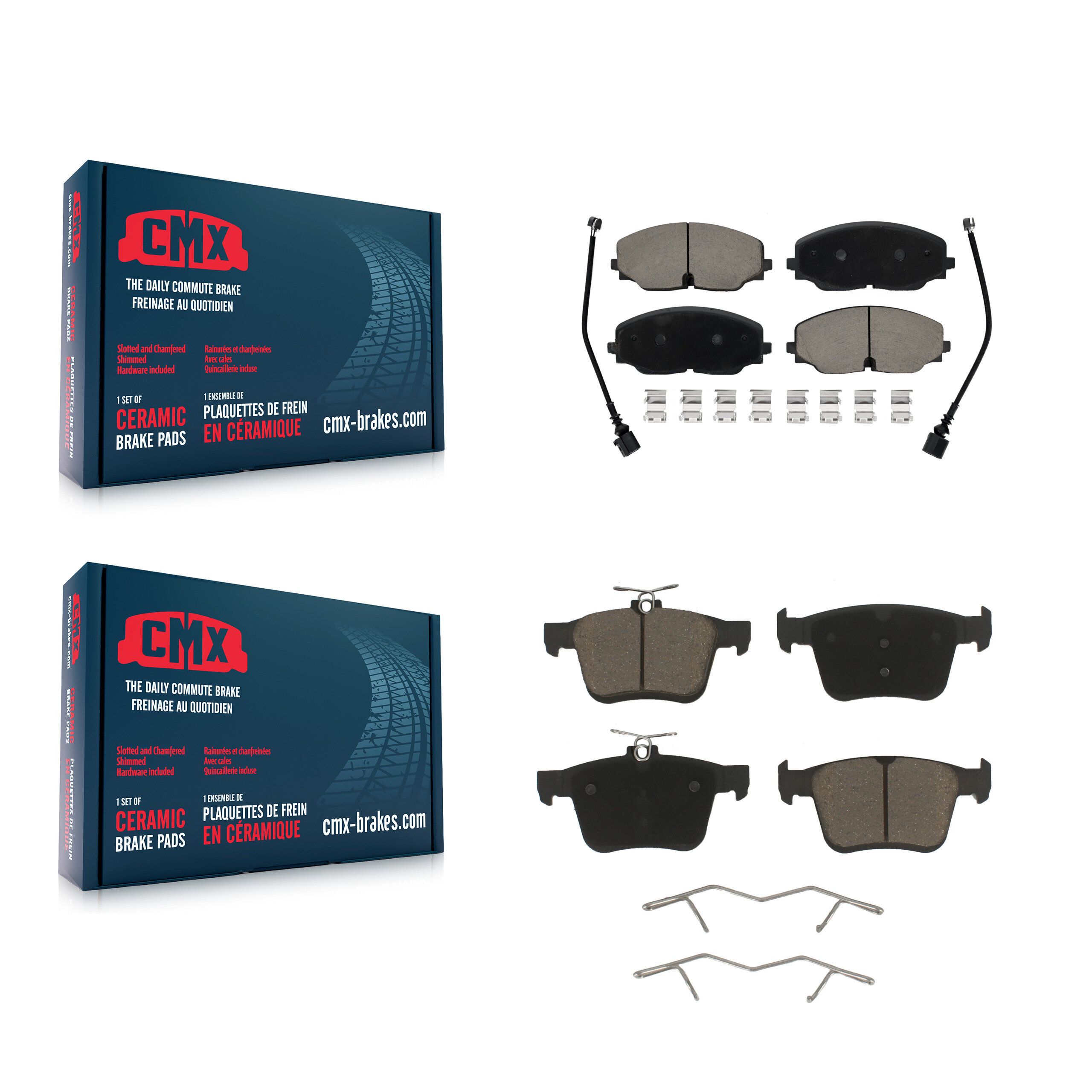 Front Rear Ceramic Brake Pads Kit For Volkswagen Atlas Cross Sport KCX-100014