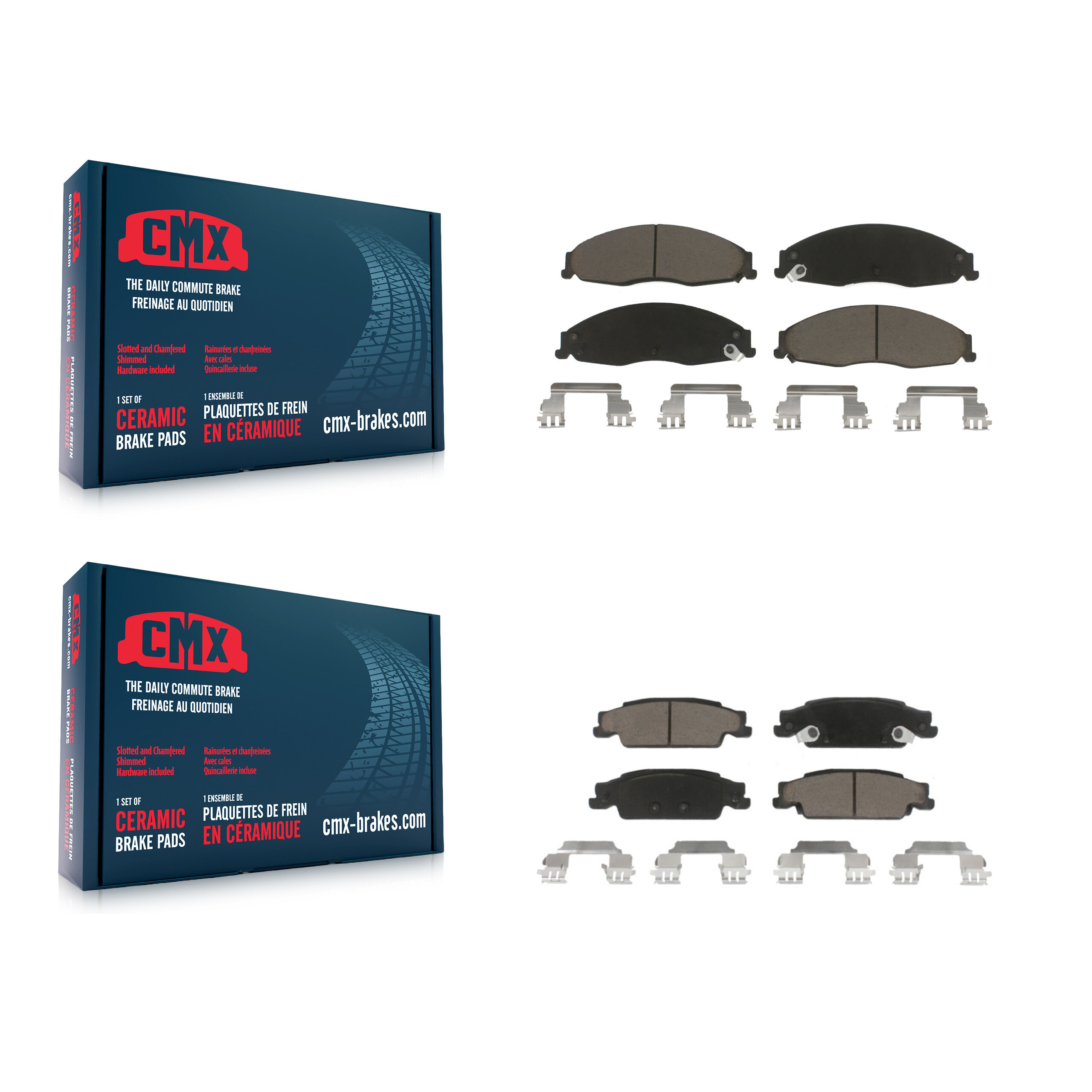 Front Rear Ceramic Brake Pads Kit For Pontiac Grand Prix Cadillac CTS STS KCX-100018