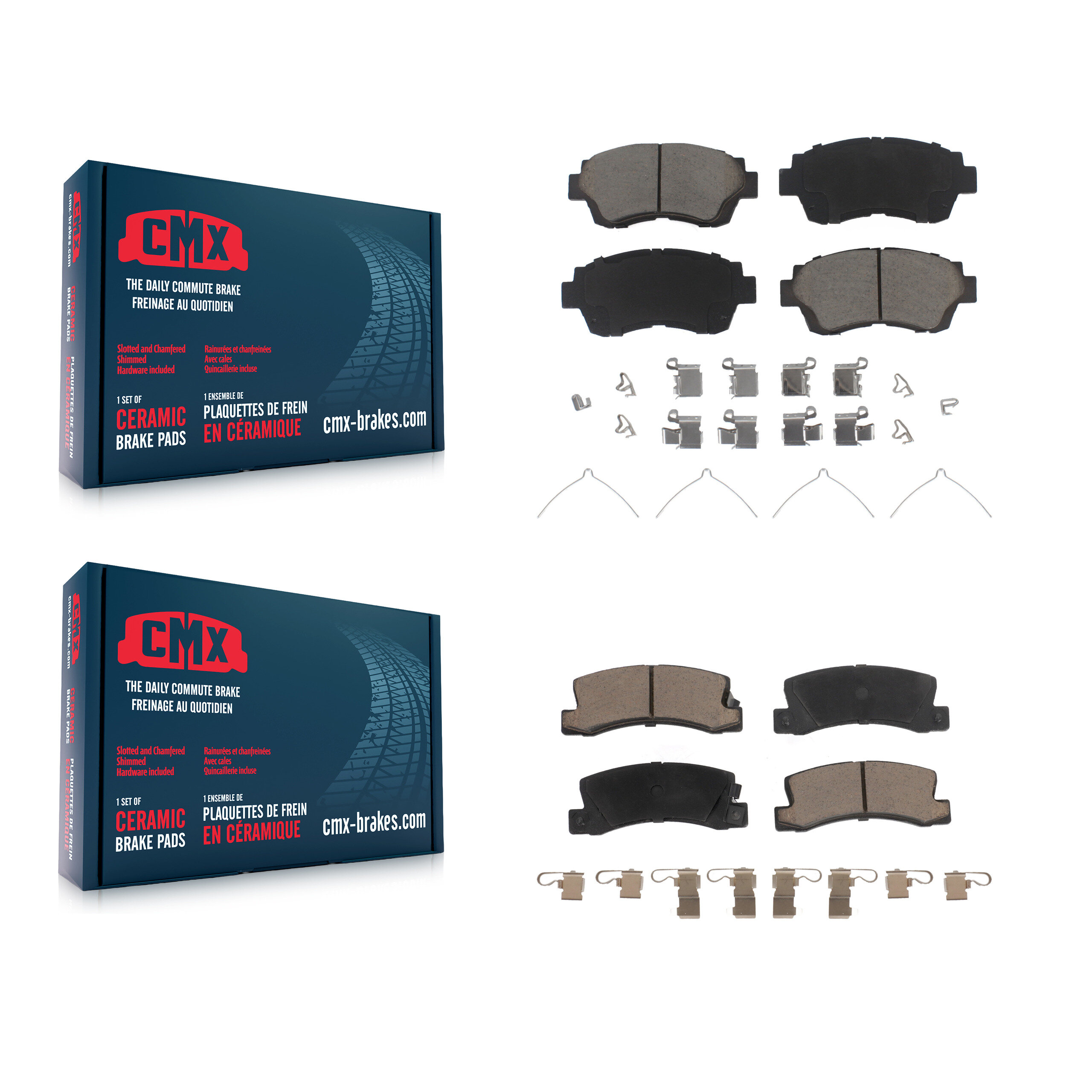 Front Rear Ceramic Brake Pads Kit For Toyota Camry Celica Lexus ES300 KCX-100020