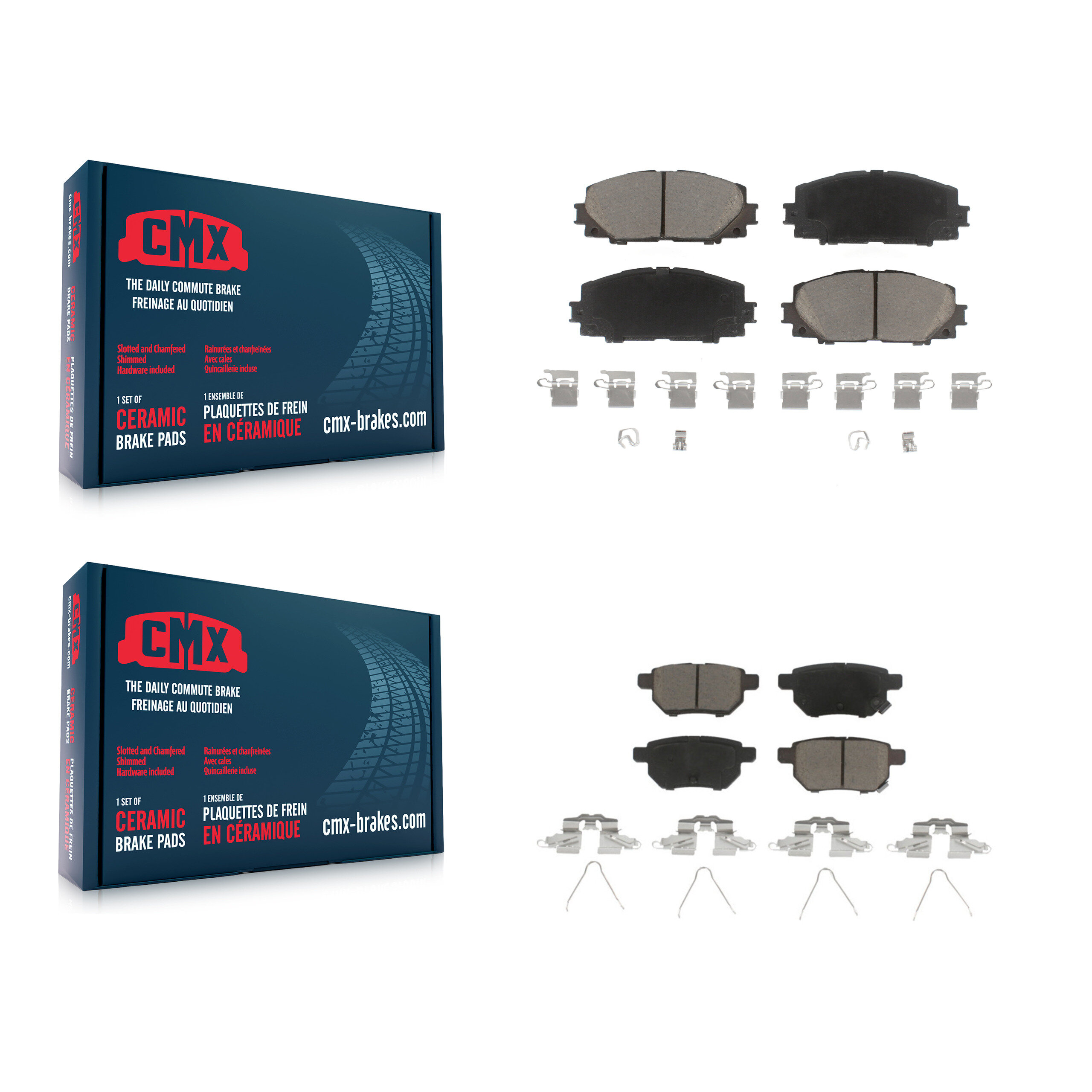 Front Rear Ceramic Brake Pads Kit For Toyota Corolla Prius Prime Lexus CT200h Plug-In KCX-100026