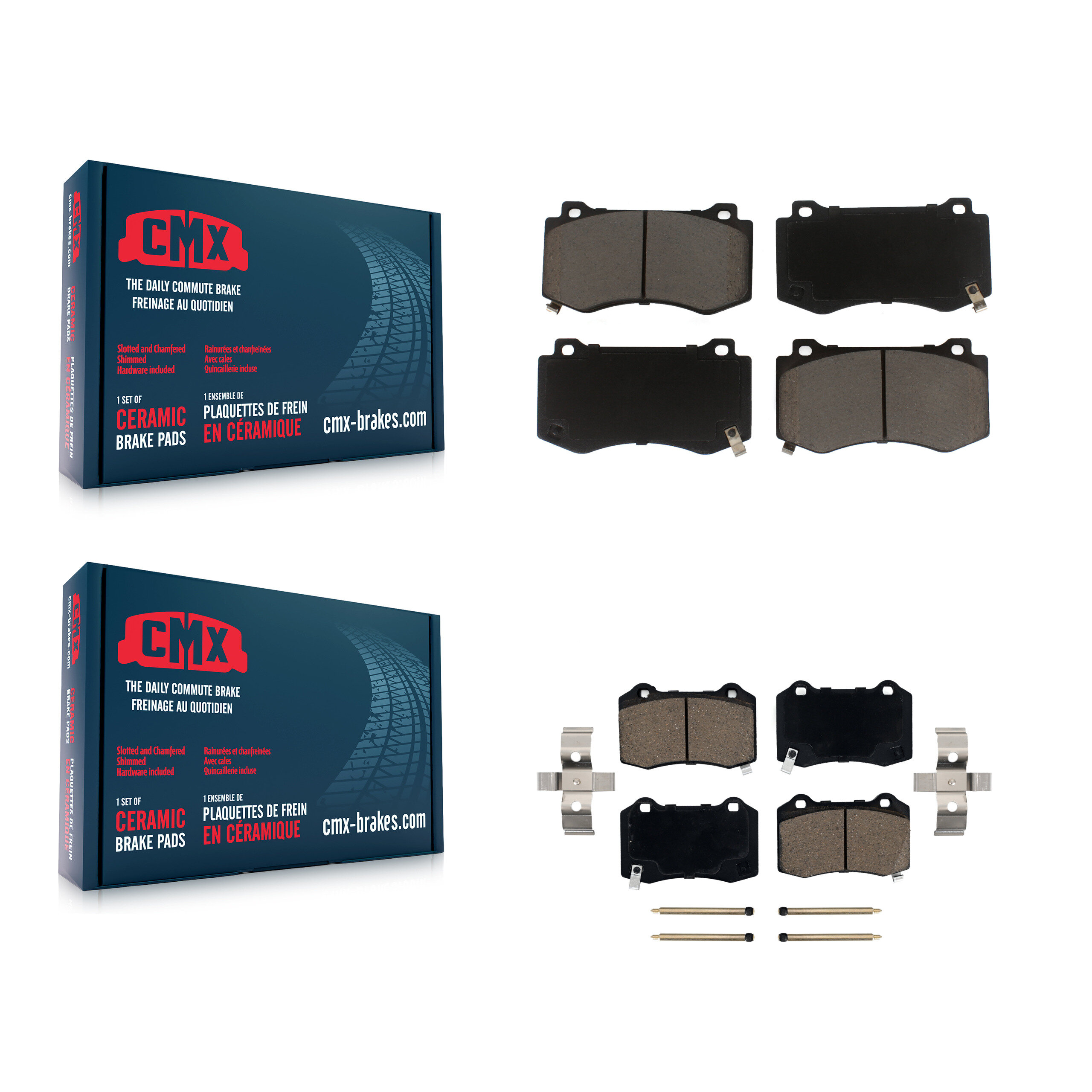 Front Rear Ceramic Brake Pads Kit For Dodge Charger Chrysler 300 Challenger Jeep Grand KCX-100028