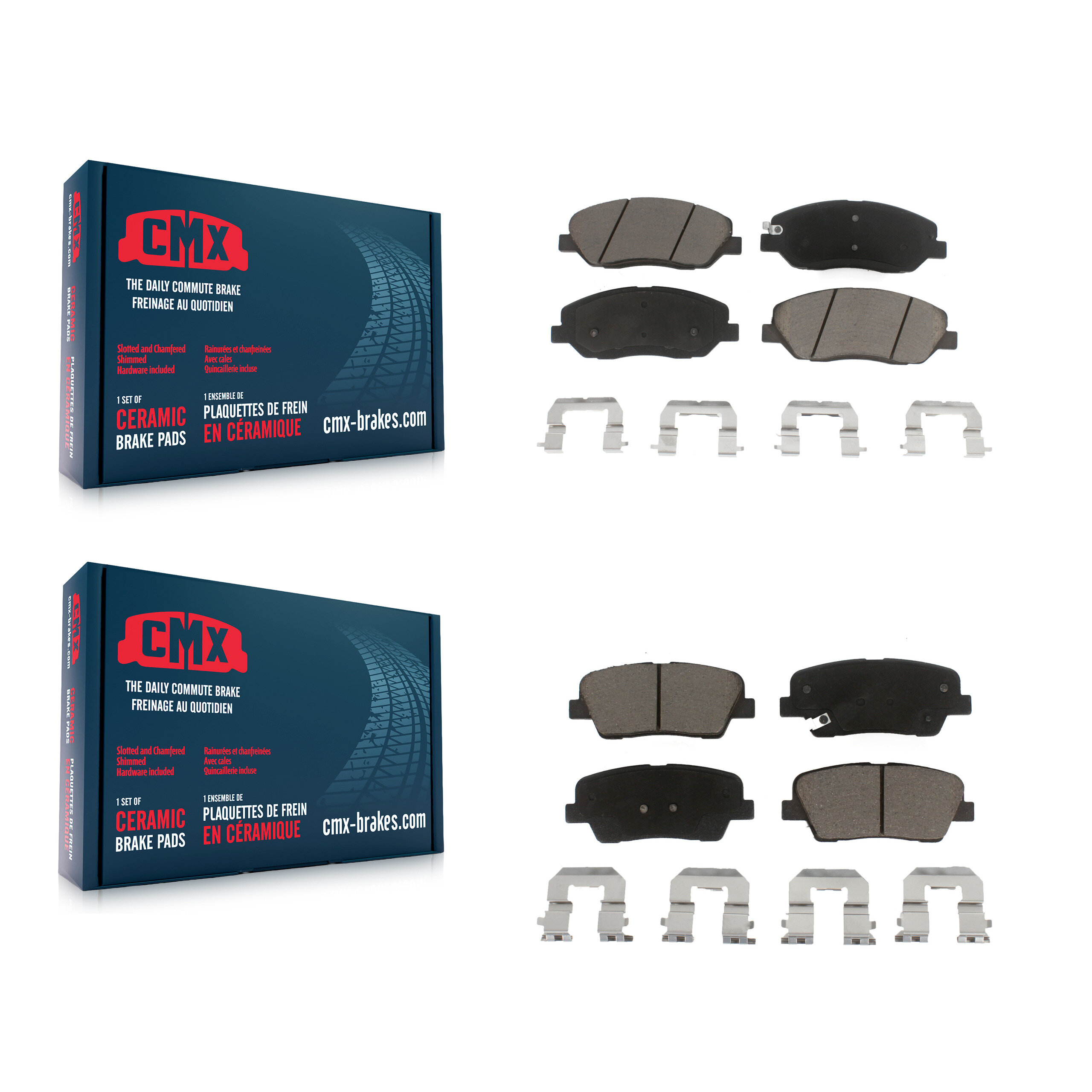 Front Rear Ceramic Brake Pads Kit For Kia Sedona Hyundai Entourage Genesis Borrego KCX-100035