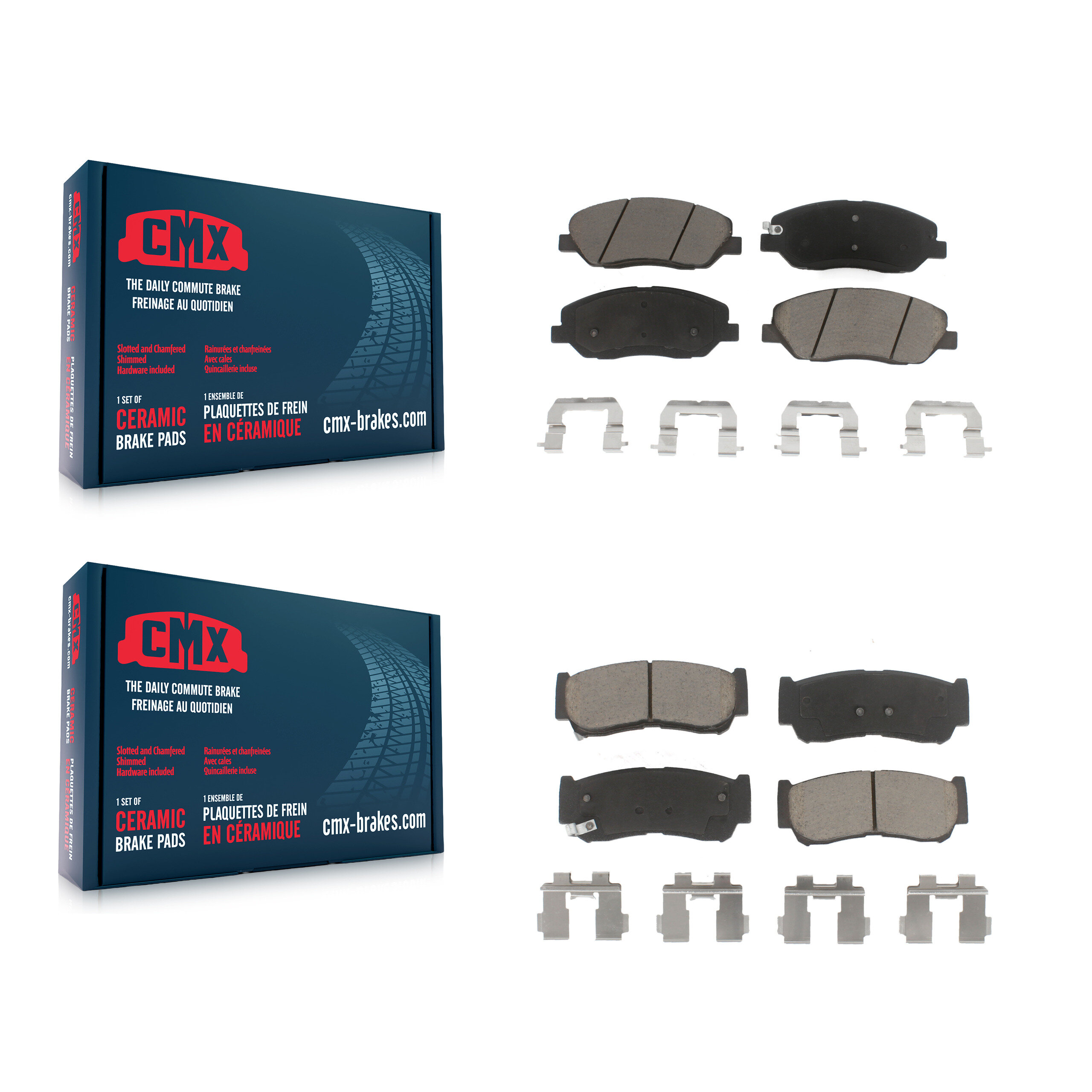 Front Rear Ceramic Brake Pads Kit For 2007-2009 Hyundai Santa Fe KCX-100036