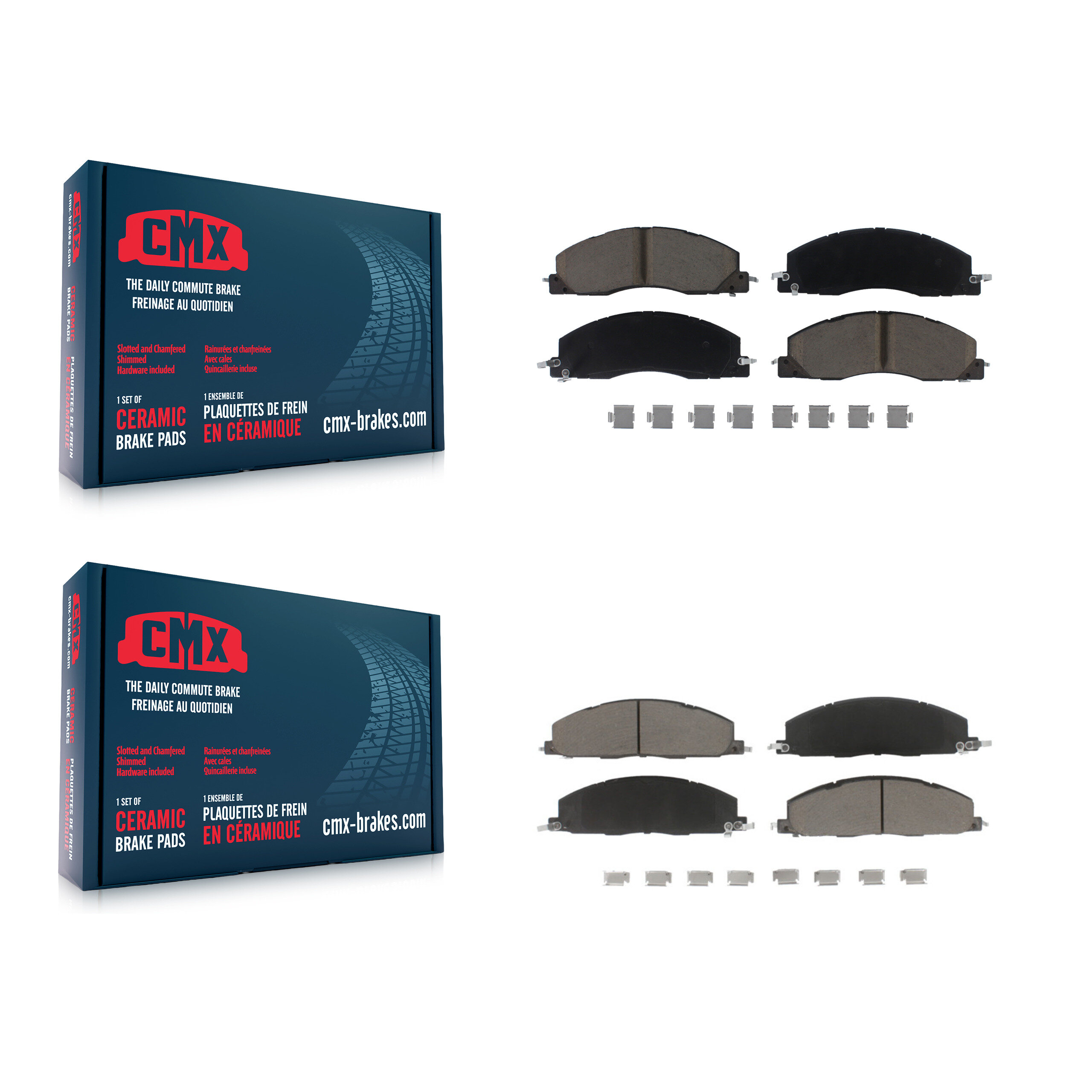 Front Rear Ceramic Brake Pads Kit For Ram 3500 2500 1500 Dodge KCX-100043