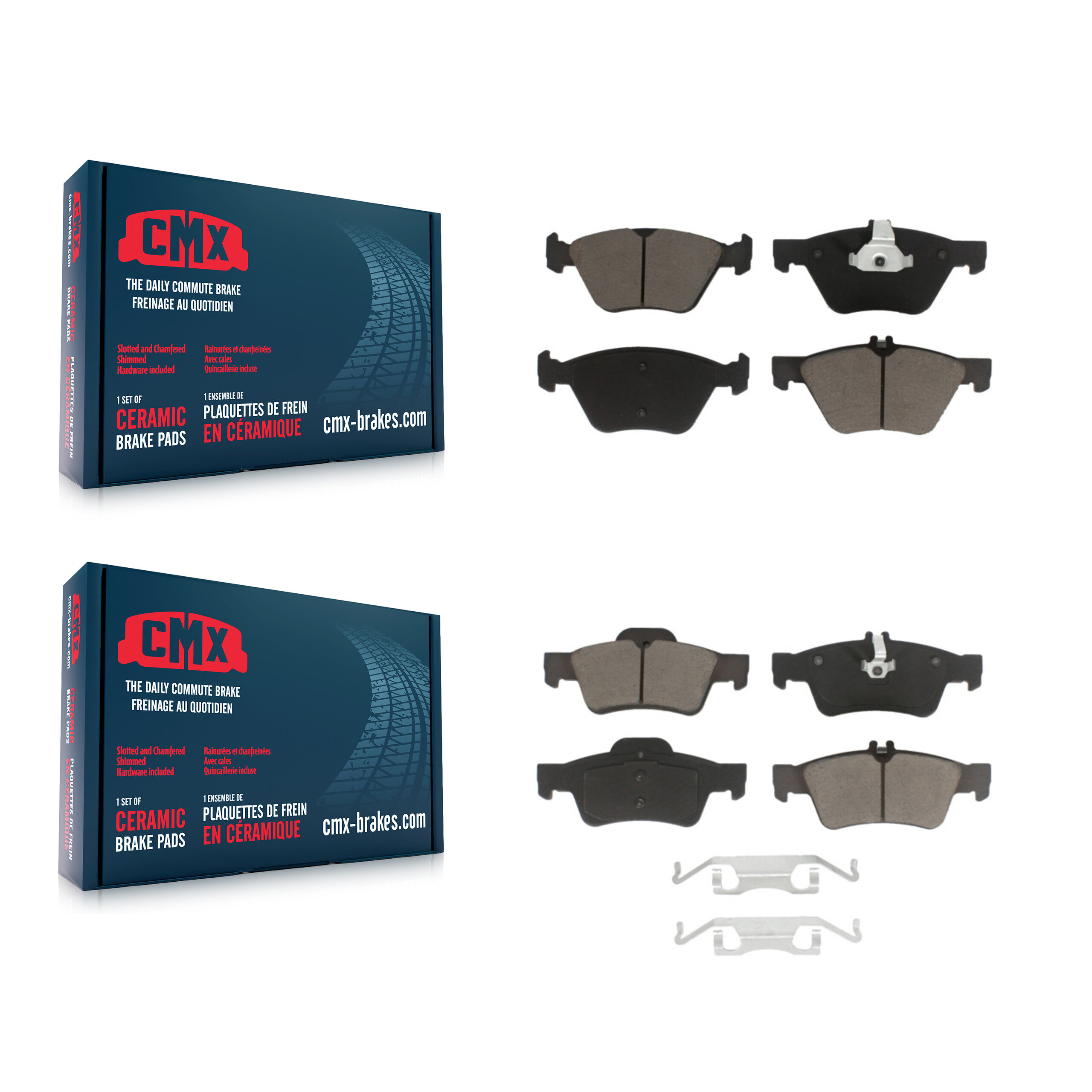 Front Rear Ceramic Brake Pads Kit For Mercedes-Benz E350 E320 E300 KCX-100050