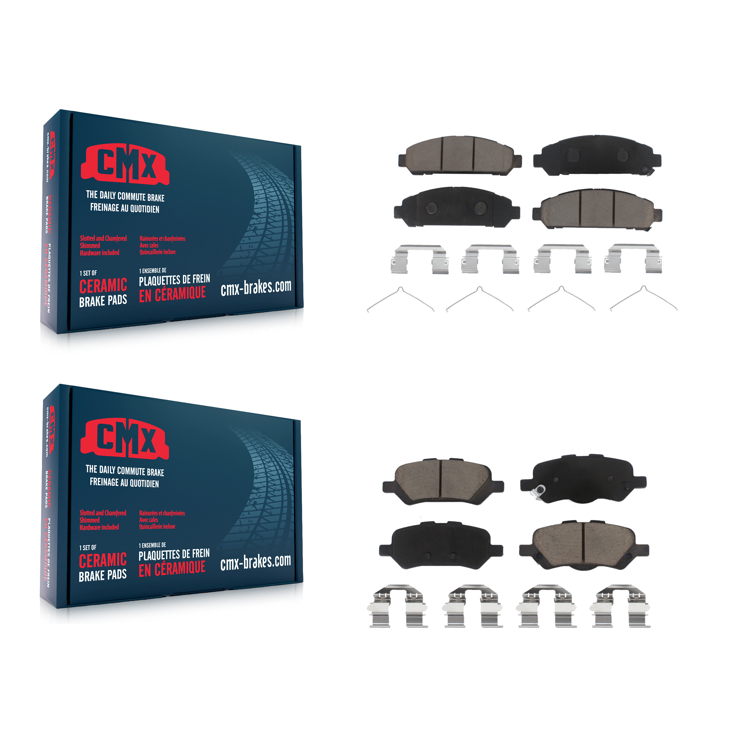 Front Rear Ceramic Brake Pads Kit For 2009-2016 Toyota Venza KCX-100051