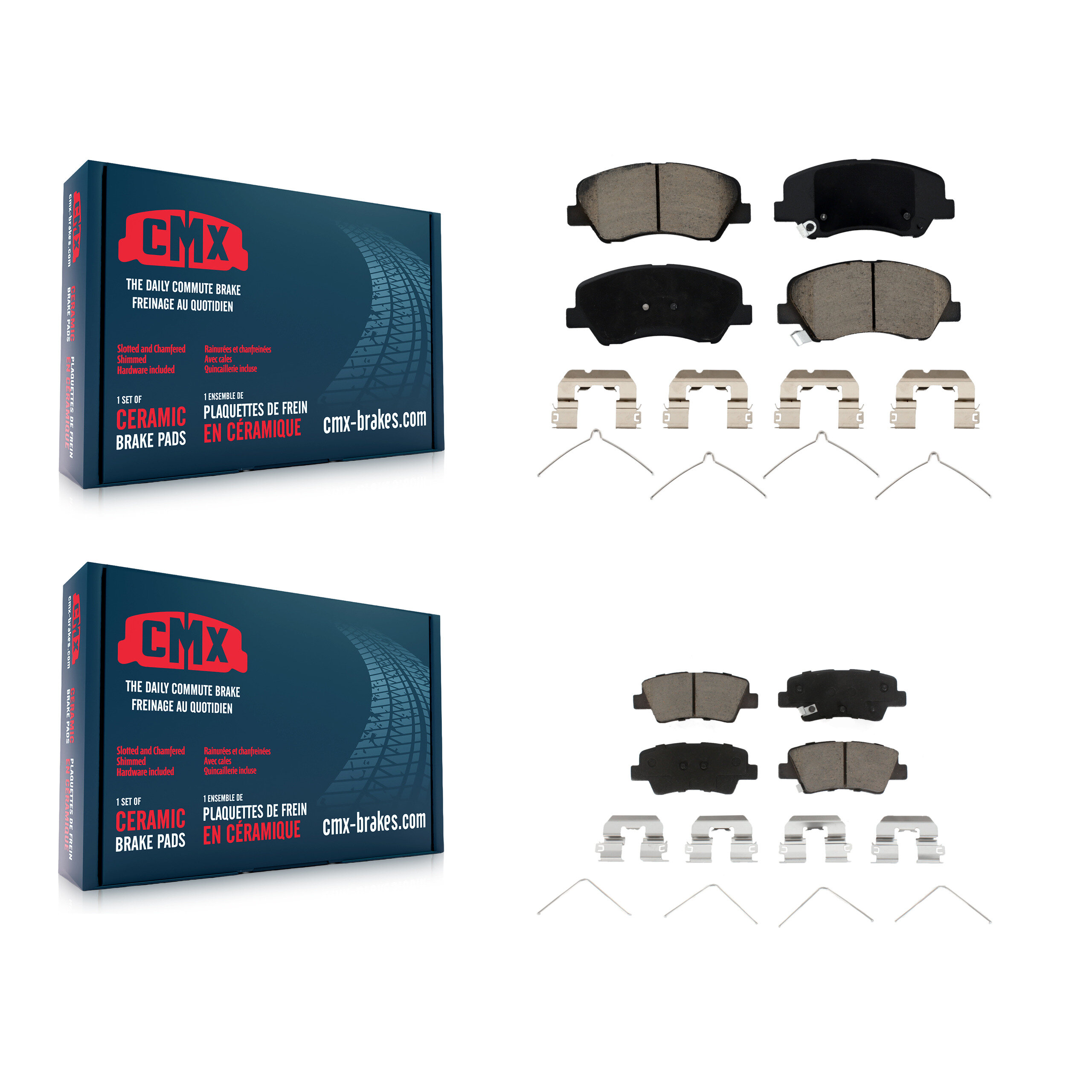 Front Rear Ceramic Brake Pads Kit For Kia Rio Hyundai Accent KCX-100061