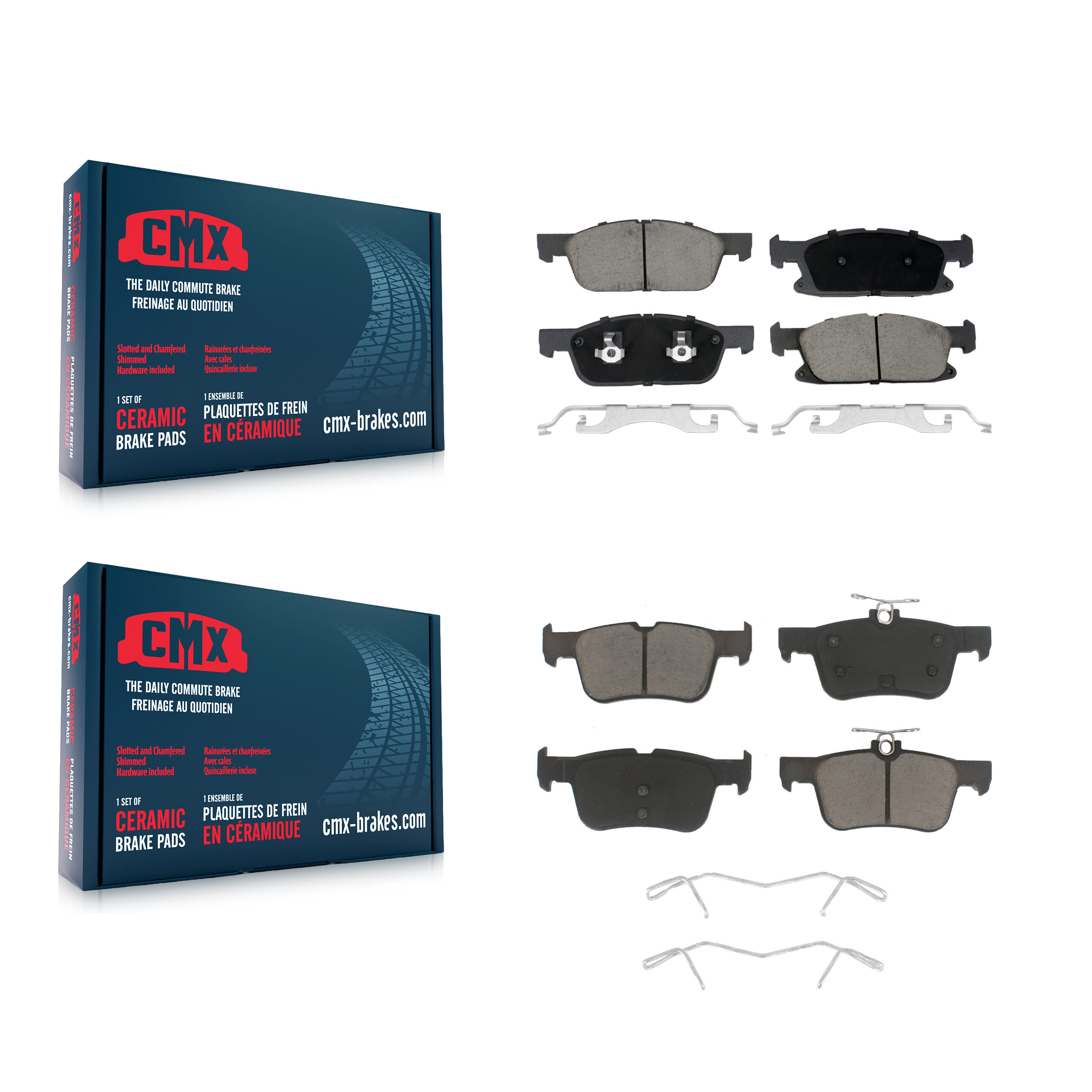 Front Rear Ceramic Brake Pads Kit For Ford Fusion Lincoln MKZ Continental KCX-100067