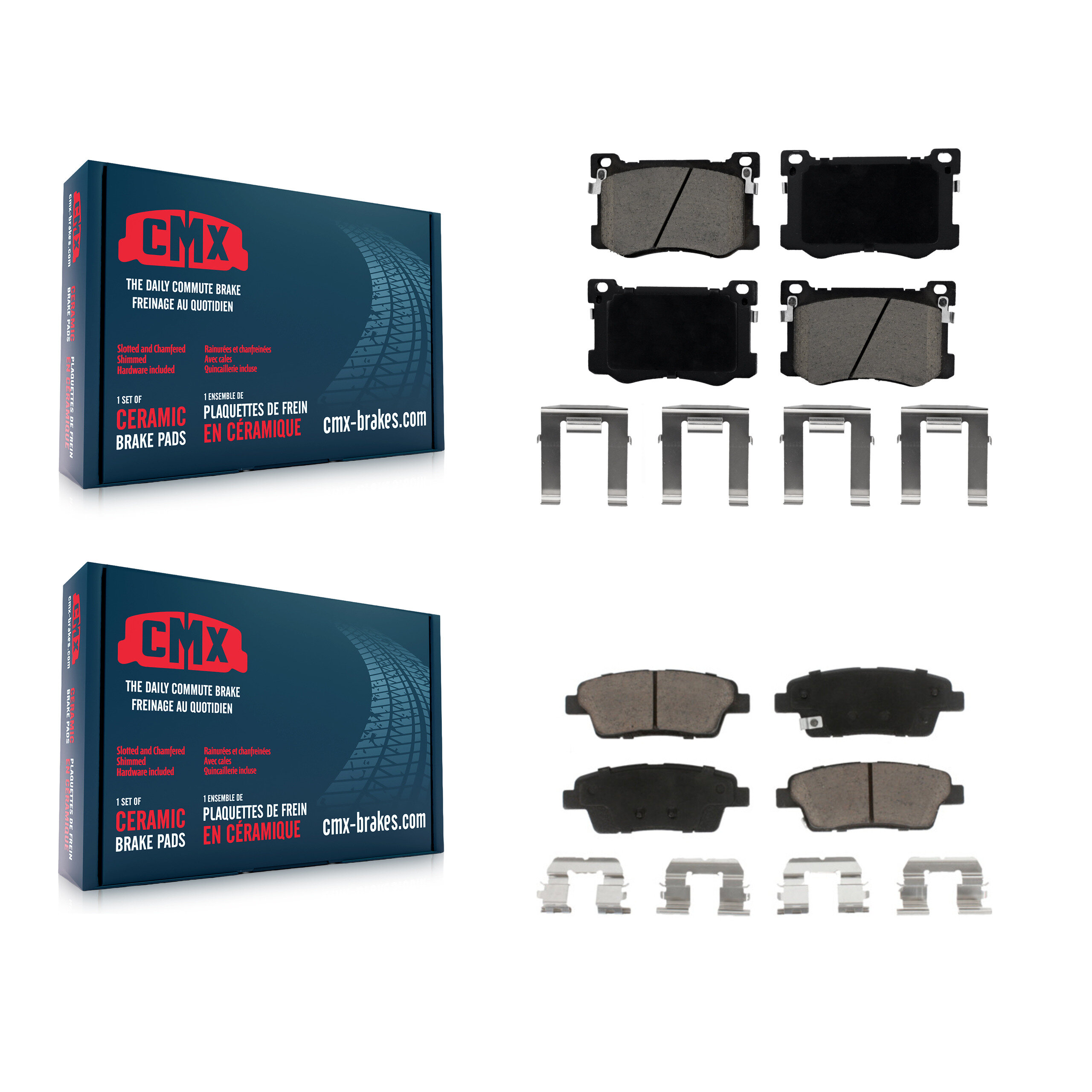 Front Rear Ceramic Brake Pads Kit For Hyundai Genesis G80 Kia K900 KCX-100080