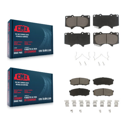 Front Rear Ceramic Brake Pads Kit For Toyota 4Runner FJ Cruiser Lexus GX460 Sequoia GX470 KCX-100084