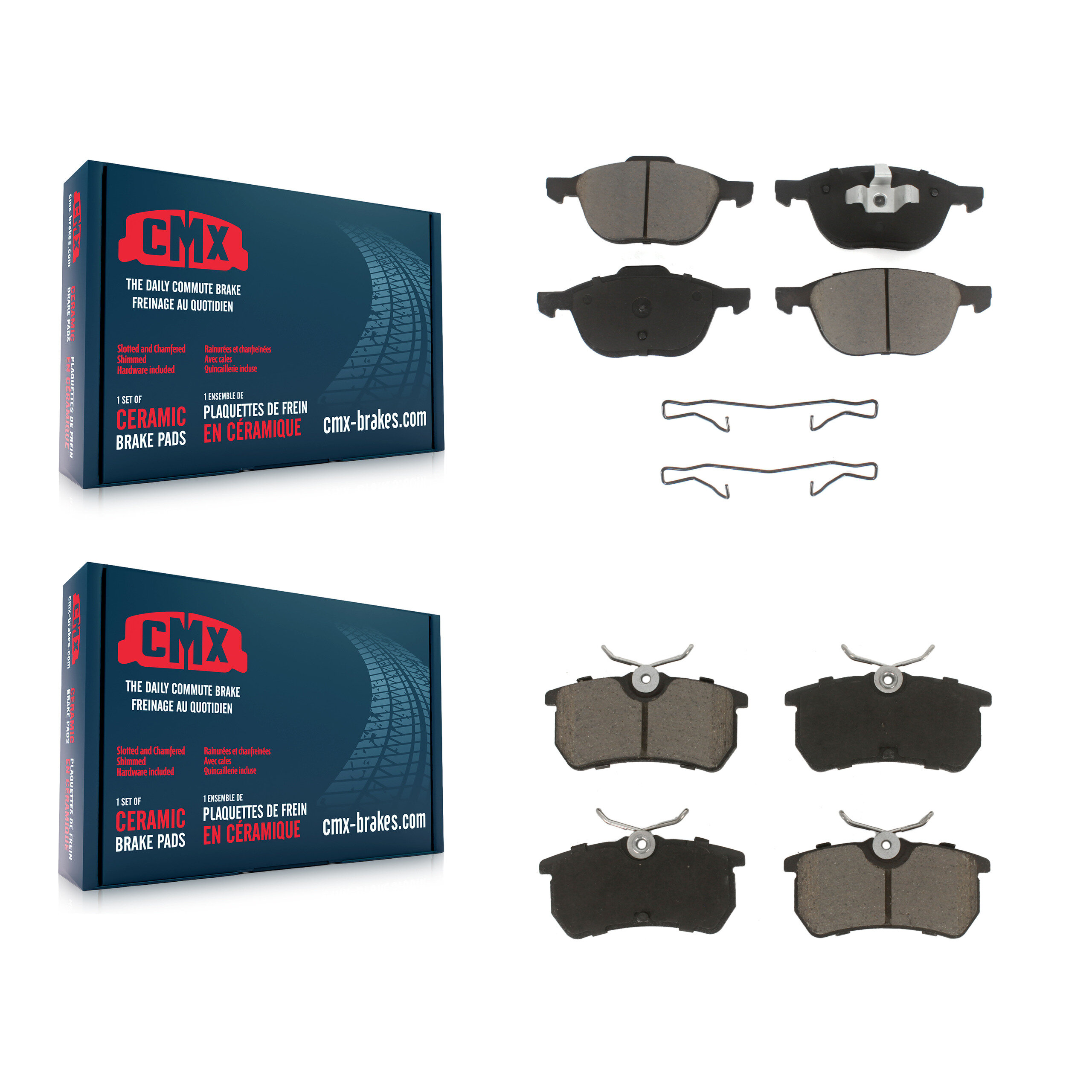 Front Rear Ceramic Brake Pads Kit For Ford Focus KCX-100089