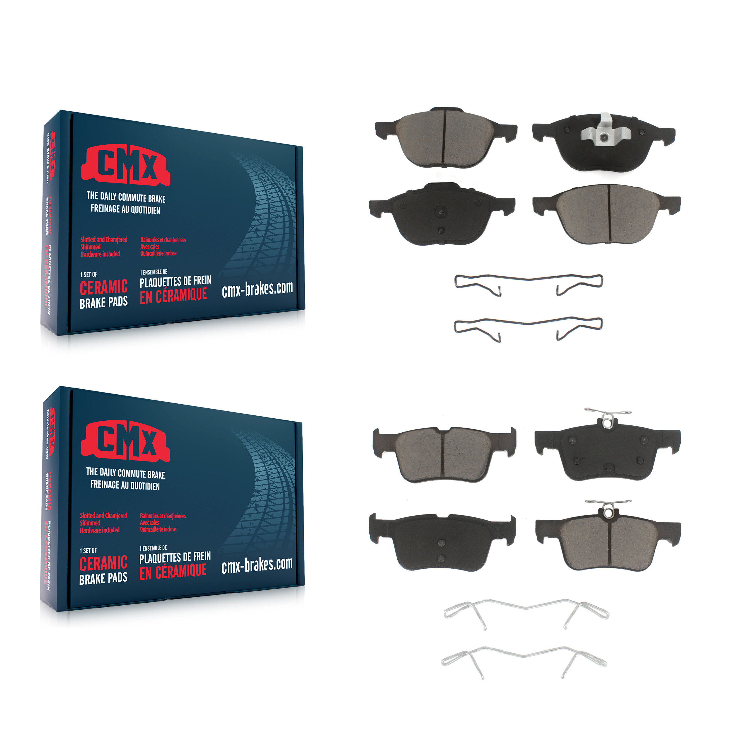 Front Rear Ceramic Brake Pads Kit For Ford Escape KCX-100090