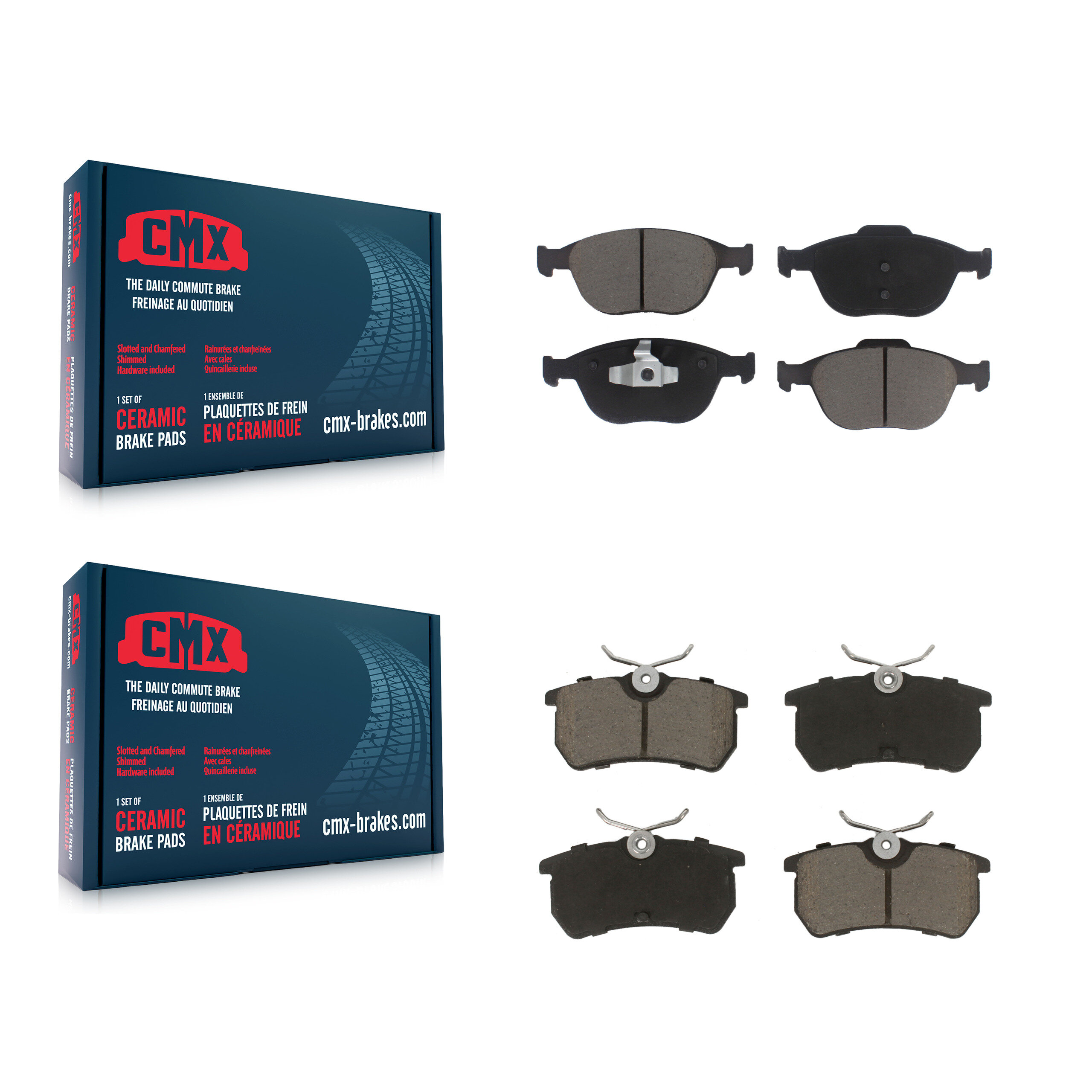 Front Rear Ceramic Brake Pads Kit For Ford Focus SVT KCX-100092
