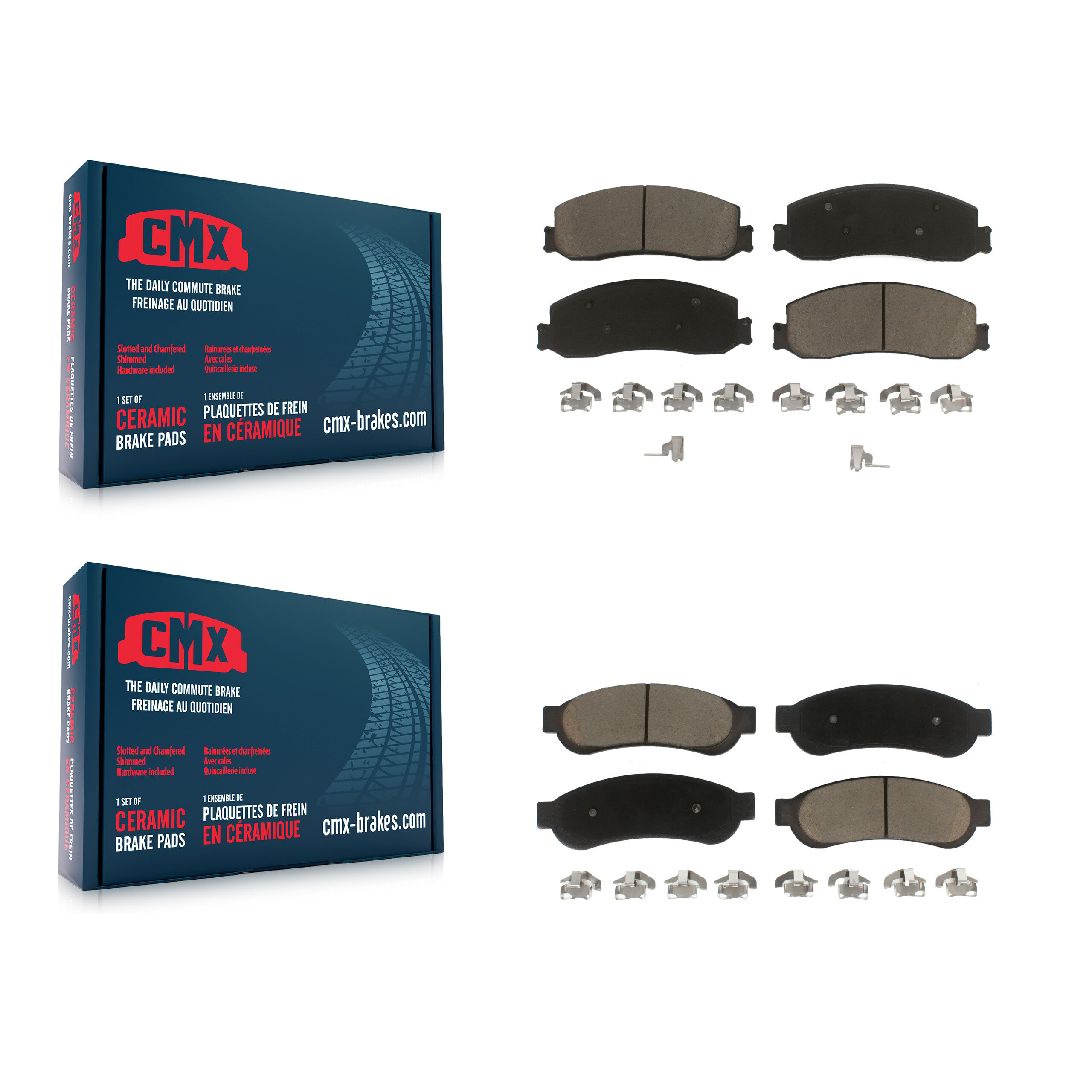 Front Rear Ceramic Brake Pads Kit For Ford F-250 Super Duty F-350 KCX-100098