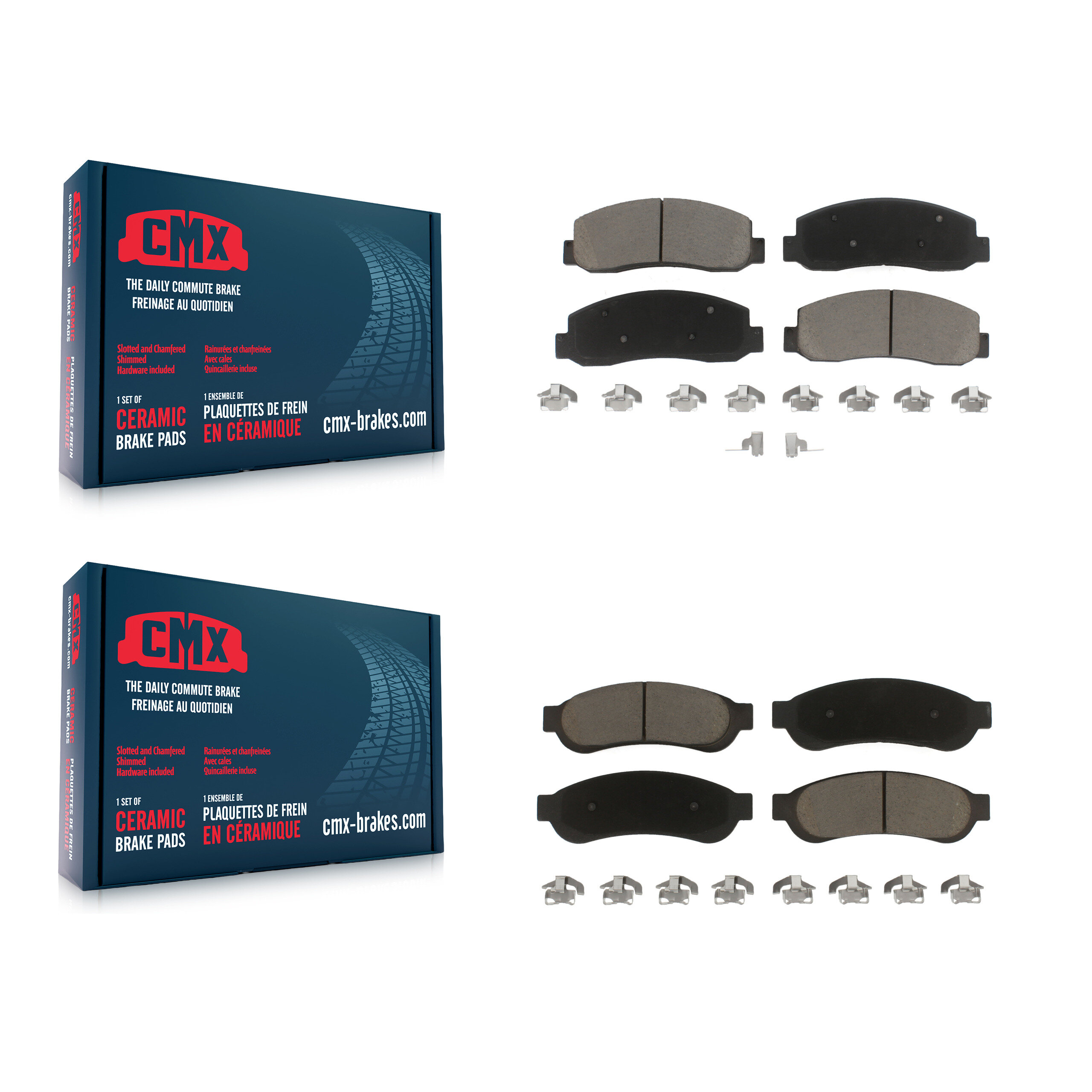 Front Rear Ceramic Brake Pads Kit For 05-07 Ford F-350 Super Duty With Dual Wheels KCX-100100