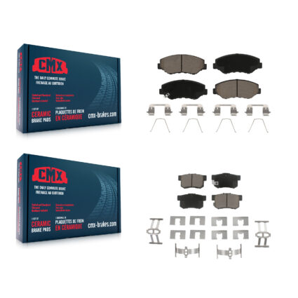 Front Rear Ceramic Brake Pads Kit For Honda Civic Accord CR-V Element Acura ILX KCX-100105