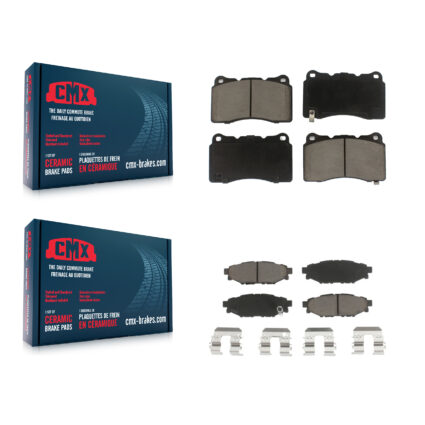 Front Rear Ceramic Brake Pads Kit For 2014 Subaru WRX With 15″ Factory Wheels KCX-100108