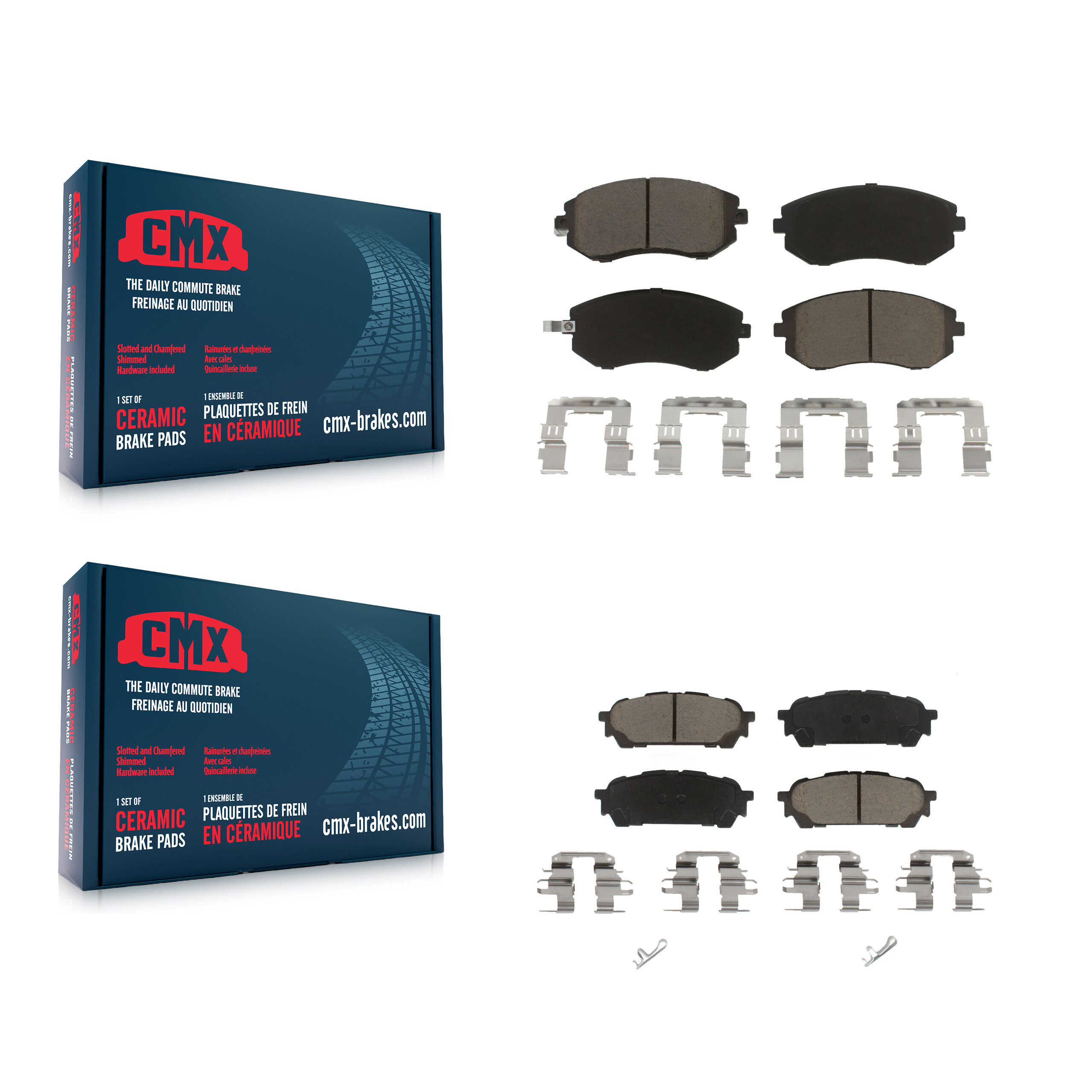 Front Rear Ceramic Brake Pads Kit For Subaru Impreza Forester Saab 9-2X KCX-100113