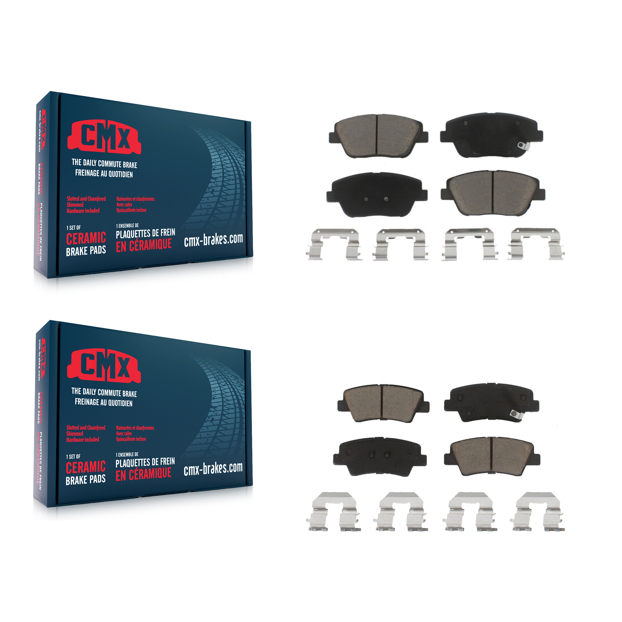 Front Rear Ceramic Brake Pads Kit For Hyundai Sonata Kia Optima KCX-100121