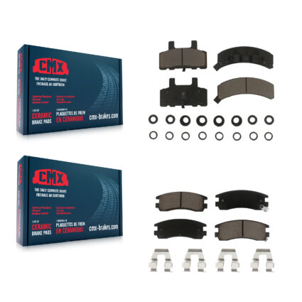 Front Rear Ceramic Brake Pads Kit For 1999 Cadillac DeVille Drum rear brakes KCX-100125