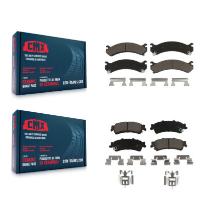 Front Rear Ceramic Brake Pads Kit For Cadillac DTS DeVille GMC Sierra 3500 KCX-100126