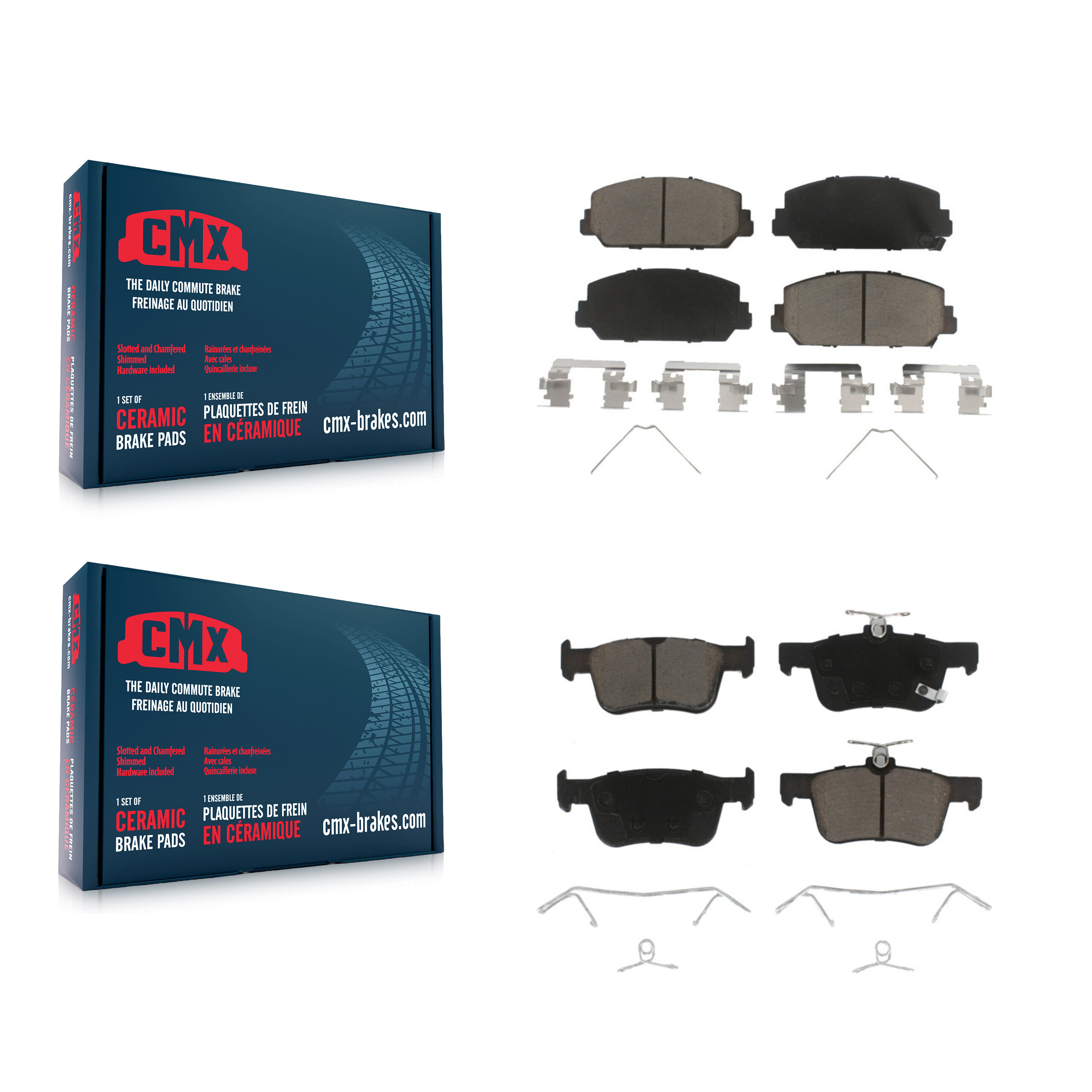 Front Rear Ceramic Brake Pads Kit For Honda Civic KCX-100128