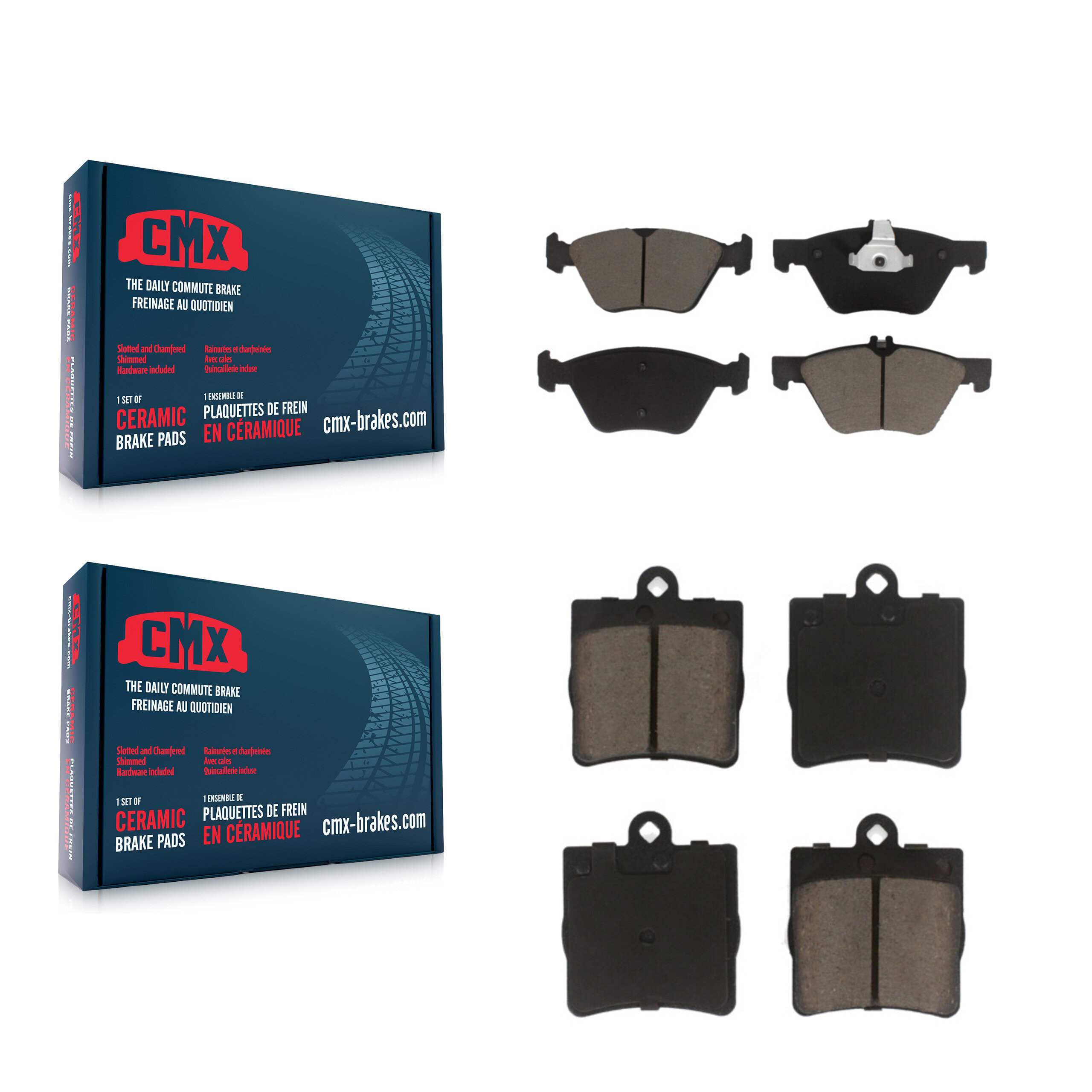 Front Rear Ceramic Brake Pads Kit For Chrysler Crossfire Mercedes-Benz SLK320 KCX-100137
