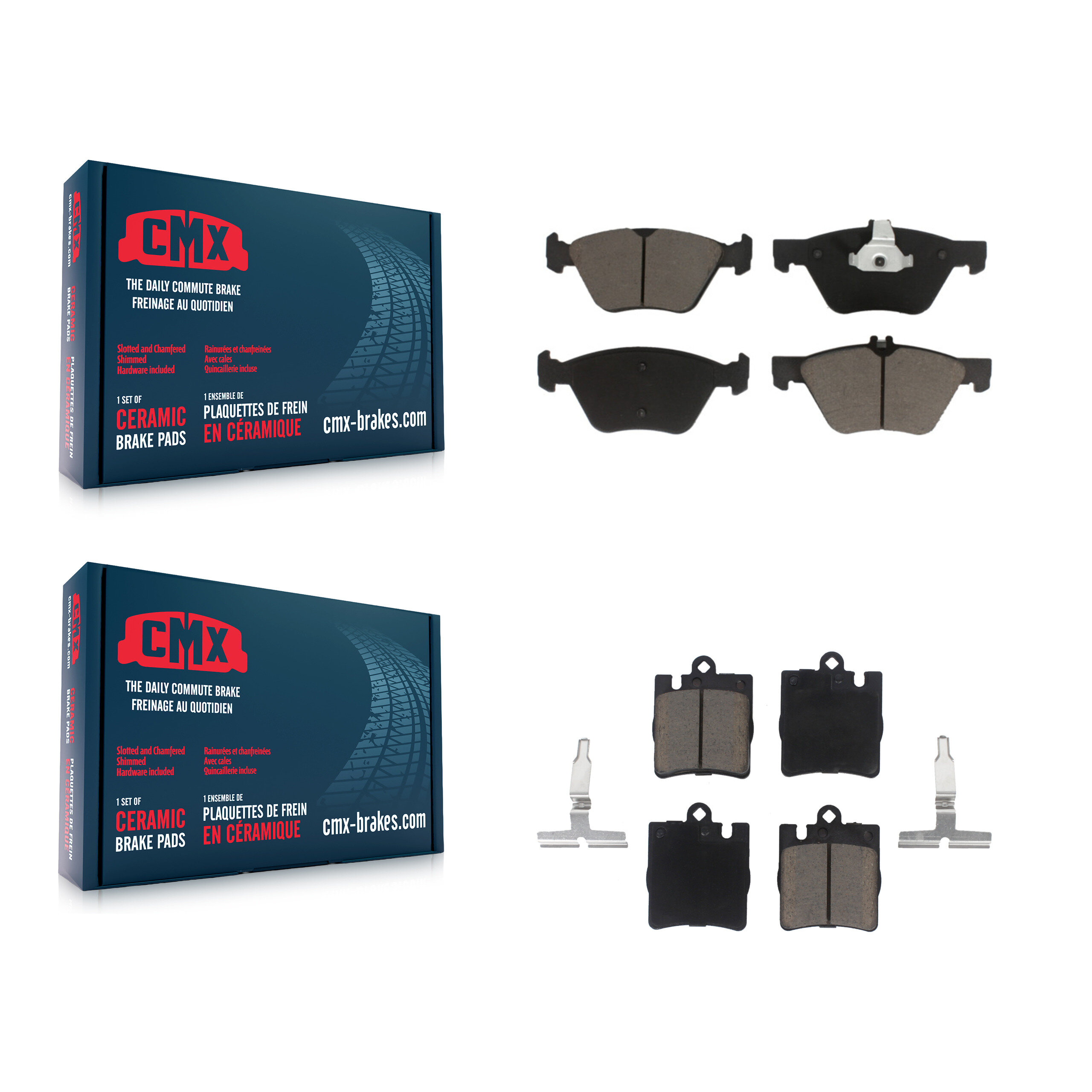 Front Rear Ceramic Brake Pads Kit For Mercedes-Benz E320 CLK320 CLK430 E430 KCX-100138