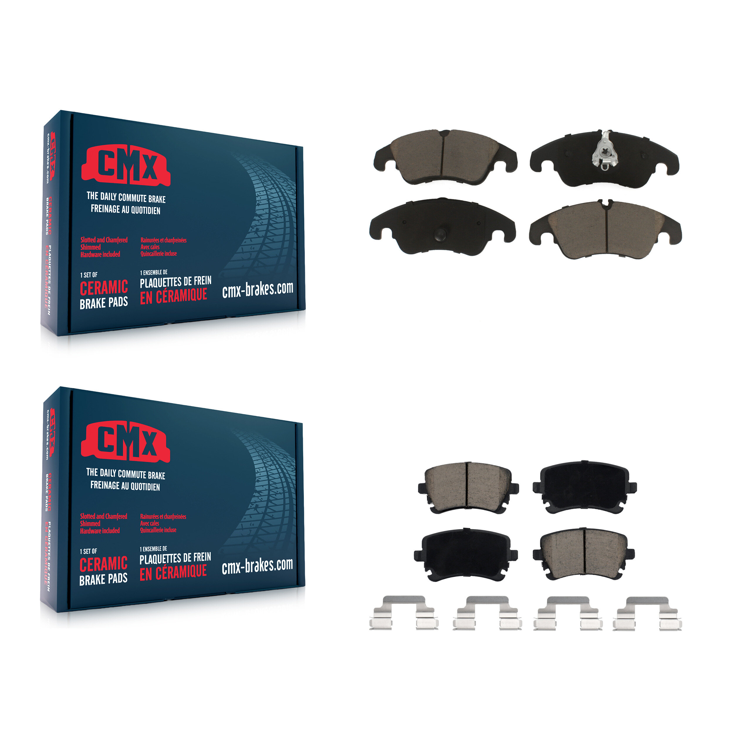 Front Rear Ceramic Brake Pads Kit For 2013-2014 Audi A4 allroad KCX-100144
