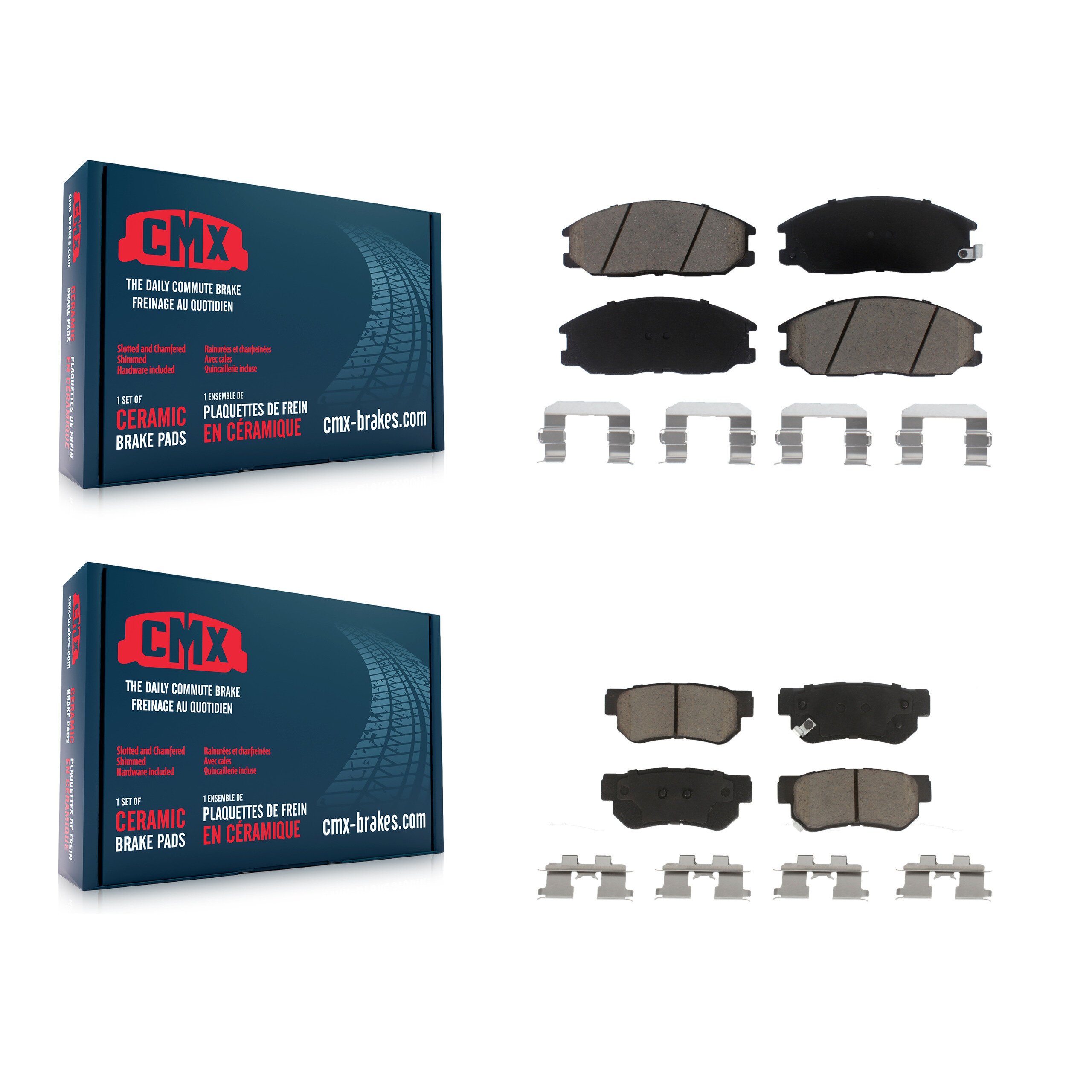 Front Rear Ceramic Brake Pads Kit For Hyundai Santa Fe Kia Amanti XG350 XG300 KCX-100146
