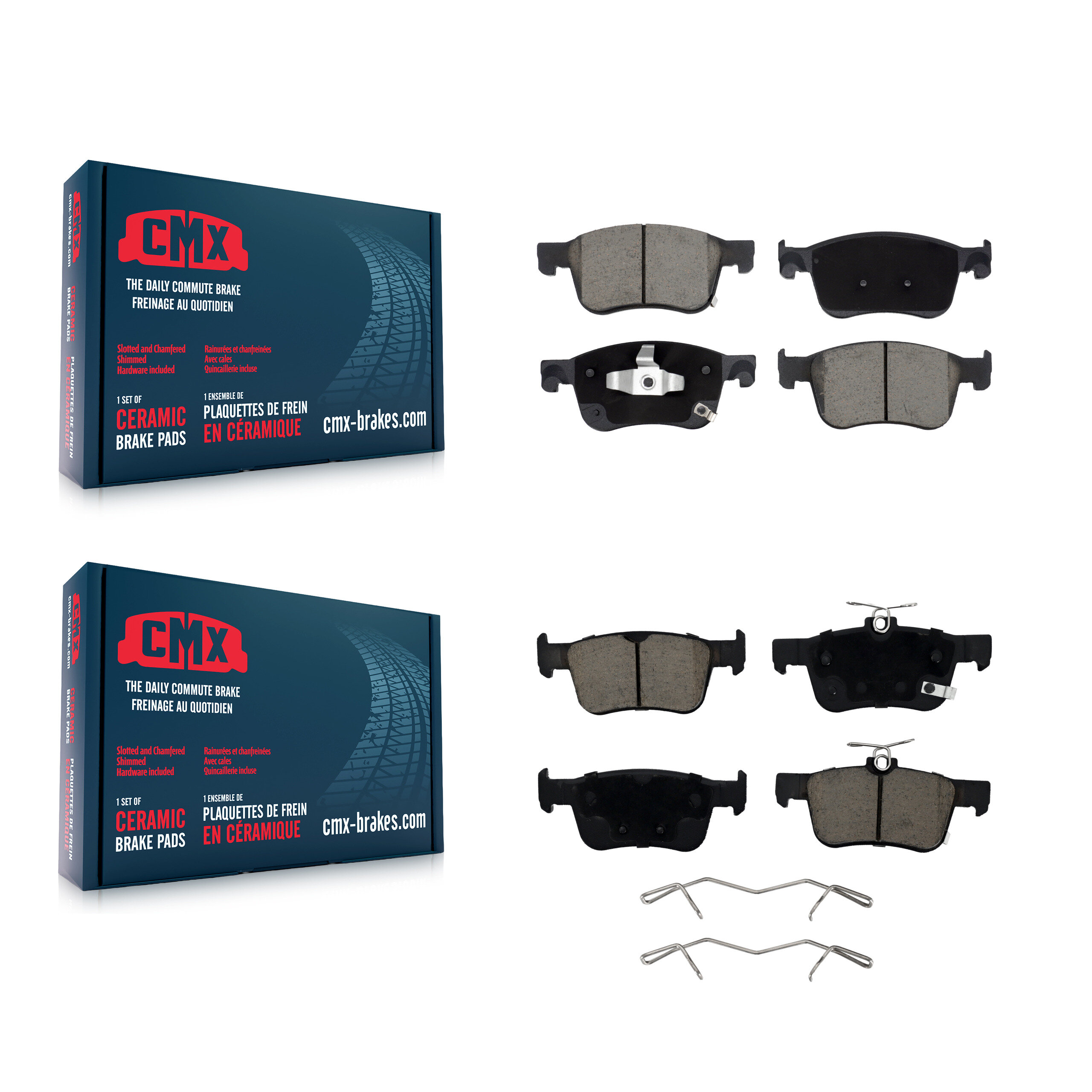 Front Rear Ceramic Brake Pads Kit For Honda Civic Accord KCX-100159