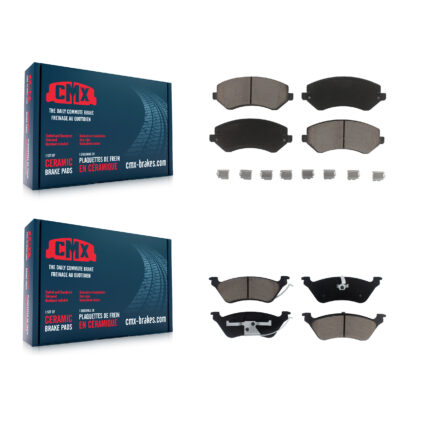Front Rear Ceramic Brake Pads Kit For Dodge Caravan Grand Chrysler Town & Country Voyager KCX-100181