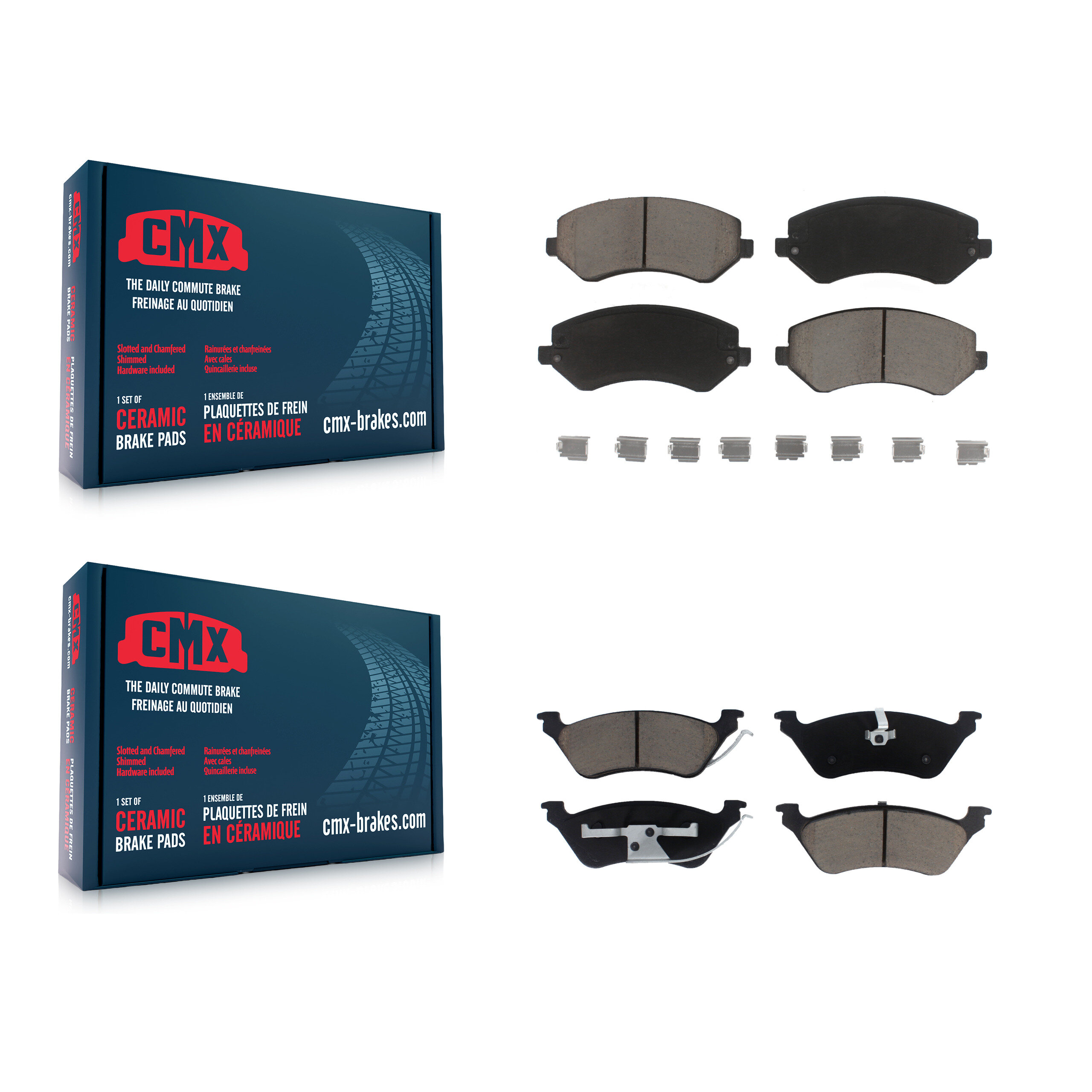 Front Rear Ceramic Brake Pads Kit For Dodge Caravan Grand Chrysler Town & Country Voyager KCX-100181