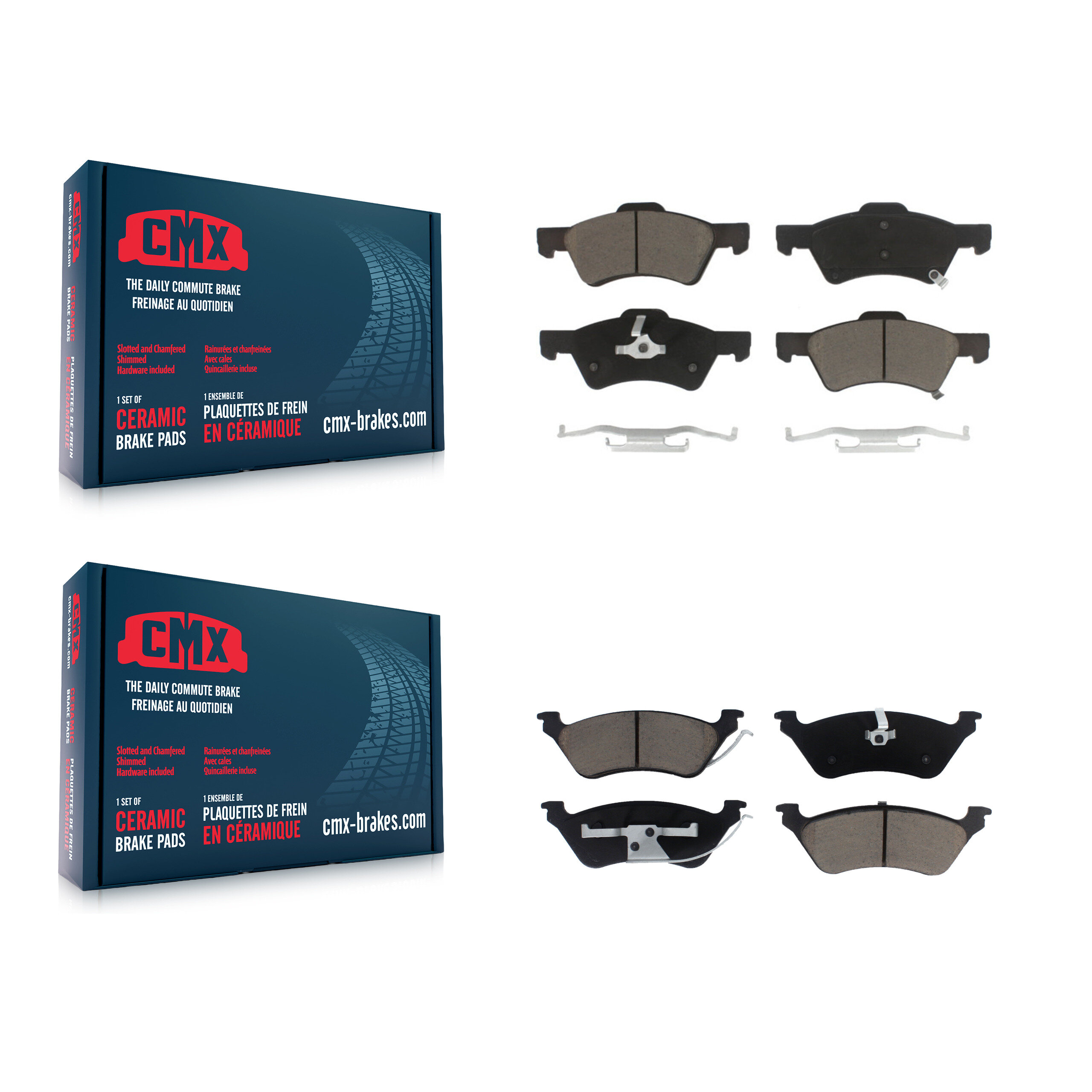 Front Rear Ceramic Brake Pads Kit For Dodge Grand Caravan Chrysler Town & Country Voyager KCX-100182