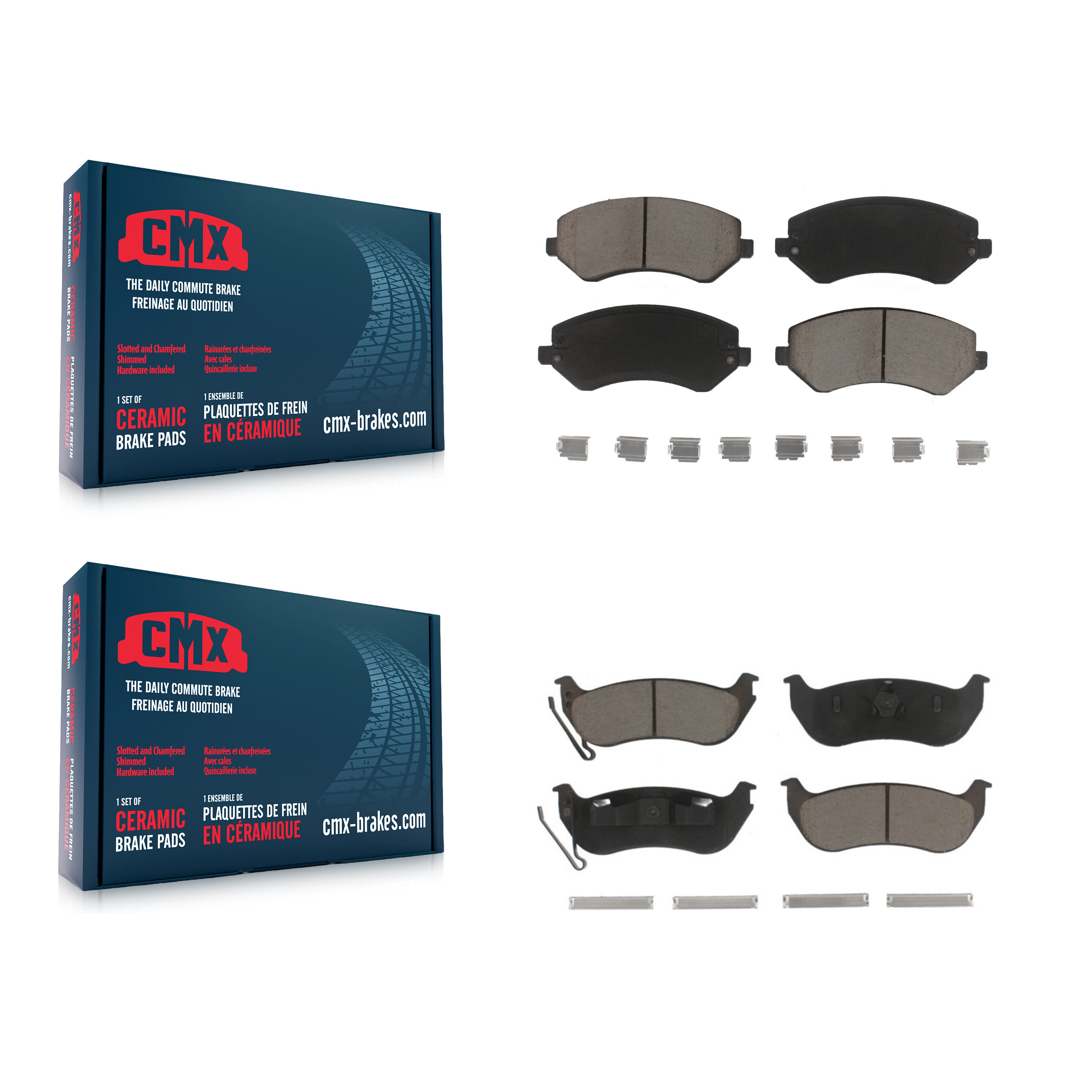 Front Rear Ceramic Brake Pads Kit For 2003-2007 Jeep Liberty KCX-100183