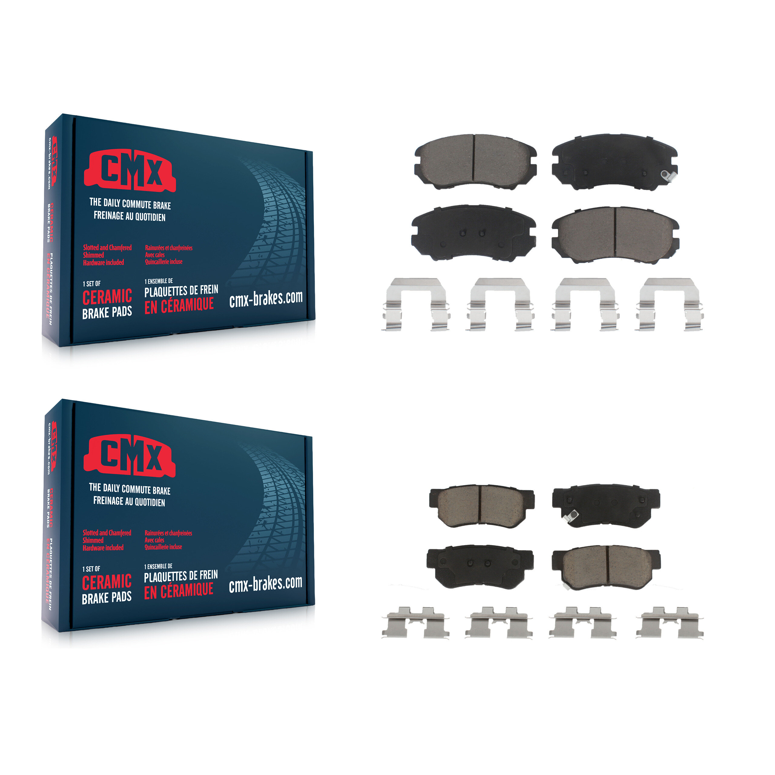 Front Rear Ceramic Brake Pads Kit For Hyundai Elantra Tucson Kia Sonata Sportage Optima KCX-100189