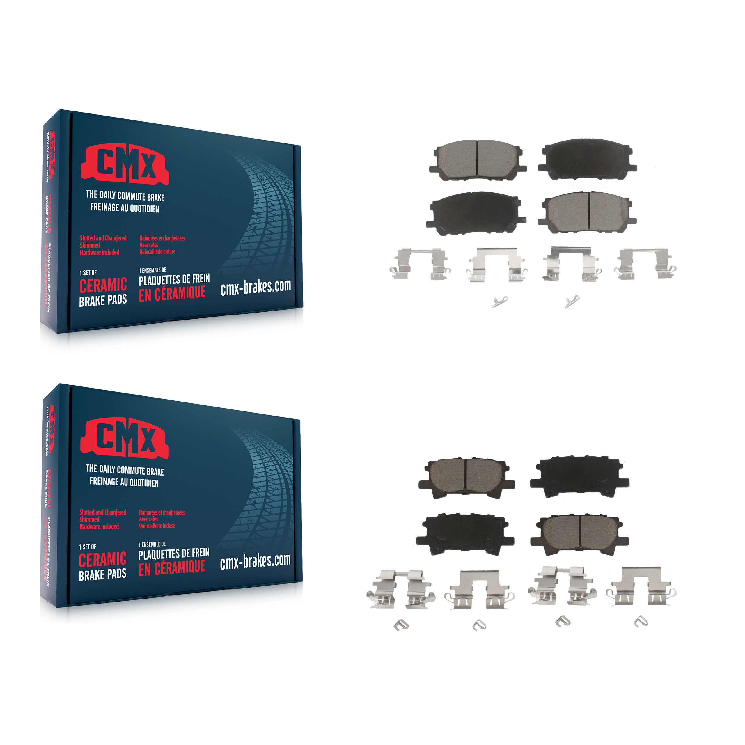 Front Rear Ceramic Brake Pads Kit For Lexus RX350 RX330 Toyota Highlander RX400h KCX-100196