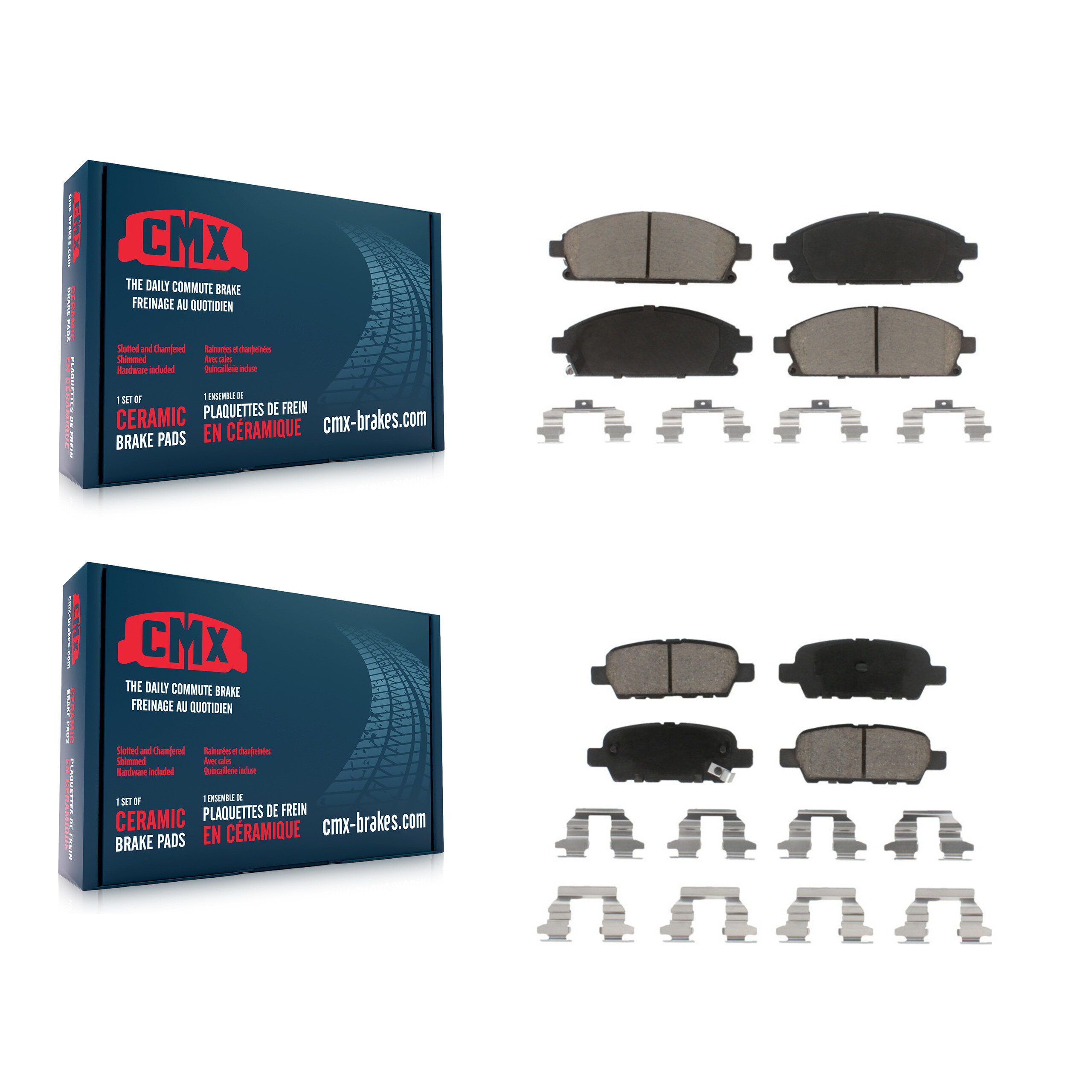 Front Rear Ceramic Brake Pads Kit For Nissan X-Trail Quest KCX-100199