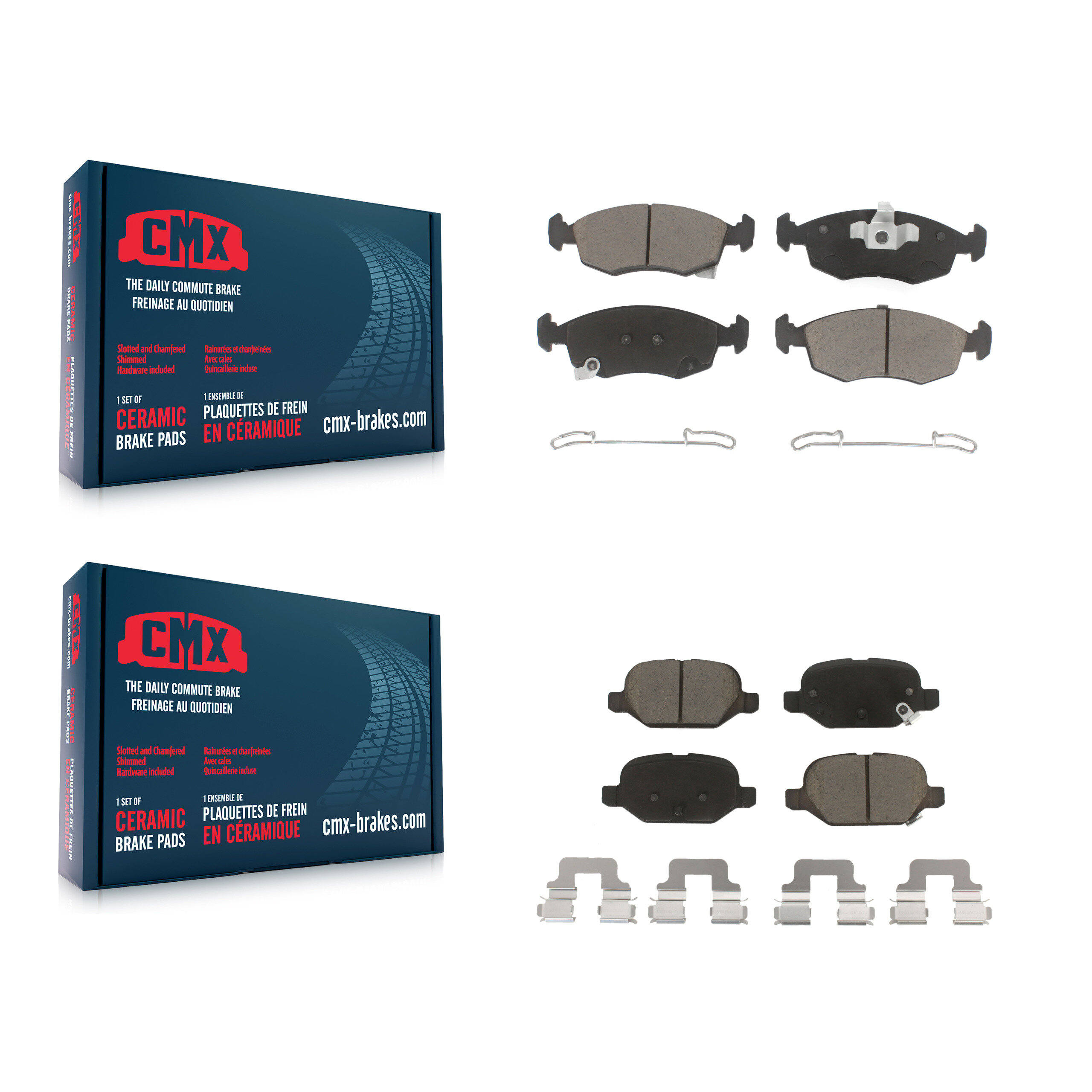 Front Rear Ceramic Brake Pads Kit For Fiat 500 KCX-100206