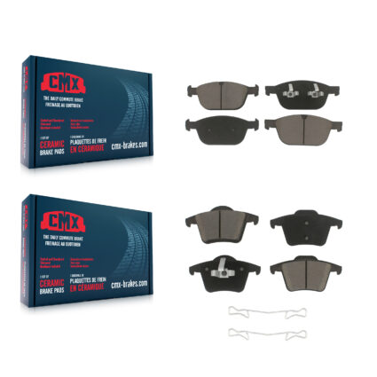 Front Rear Ceramic Brake Pad Kit For 2003-2014 Volvo XC90 With 328mm Diameter Rotor KCX-100214