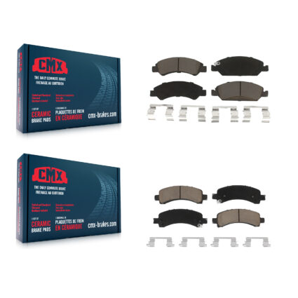 Front Rear Ceramic Brake Pads Kit For 2009-2014 Chevrolet Express 1500 GMC Savana KCX-100224