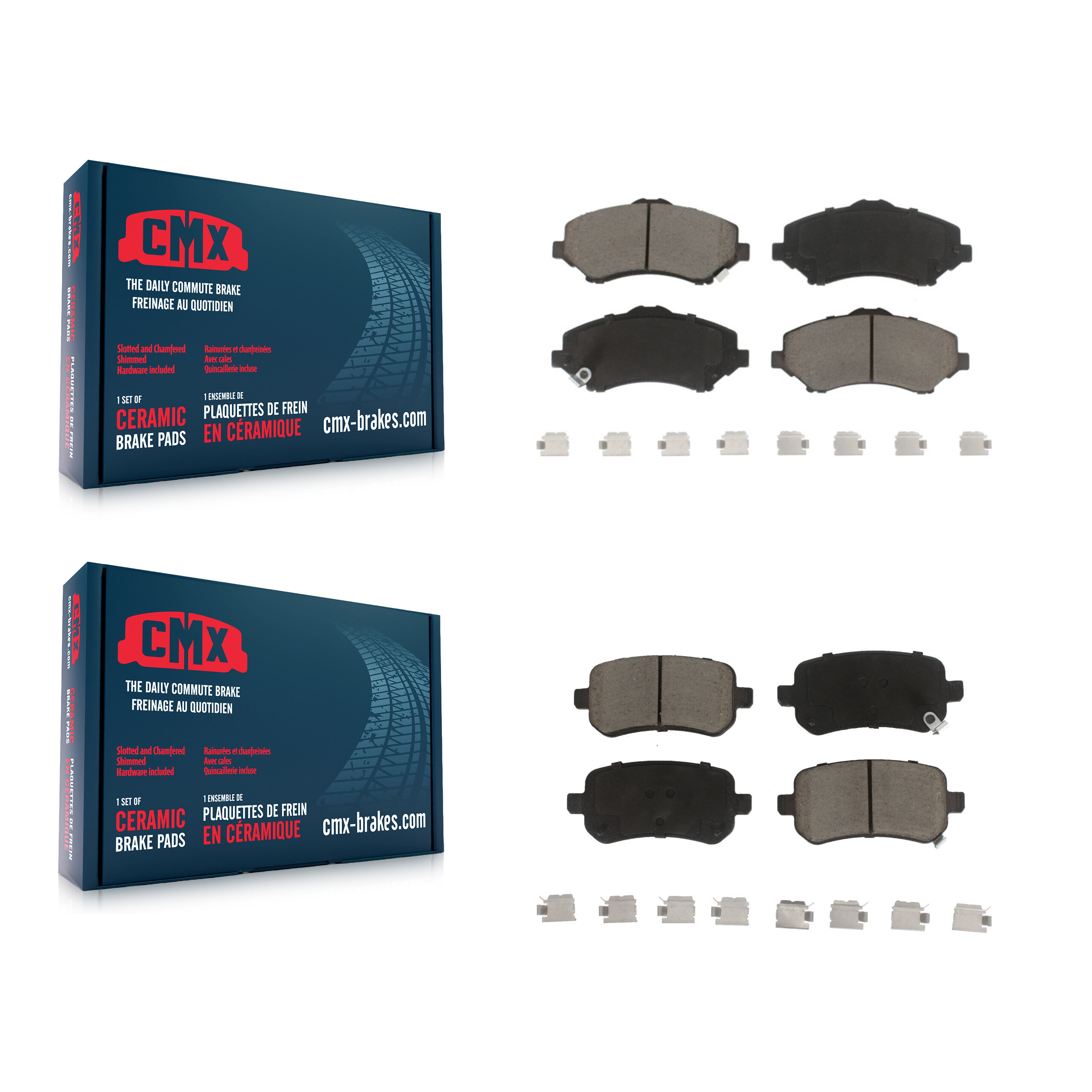 Front Rear Ceramic Brake Pads Kit For Dodge Grand Caravan Journey Chrysler Town & Country KCX-100233