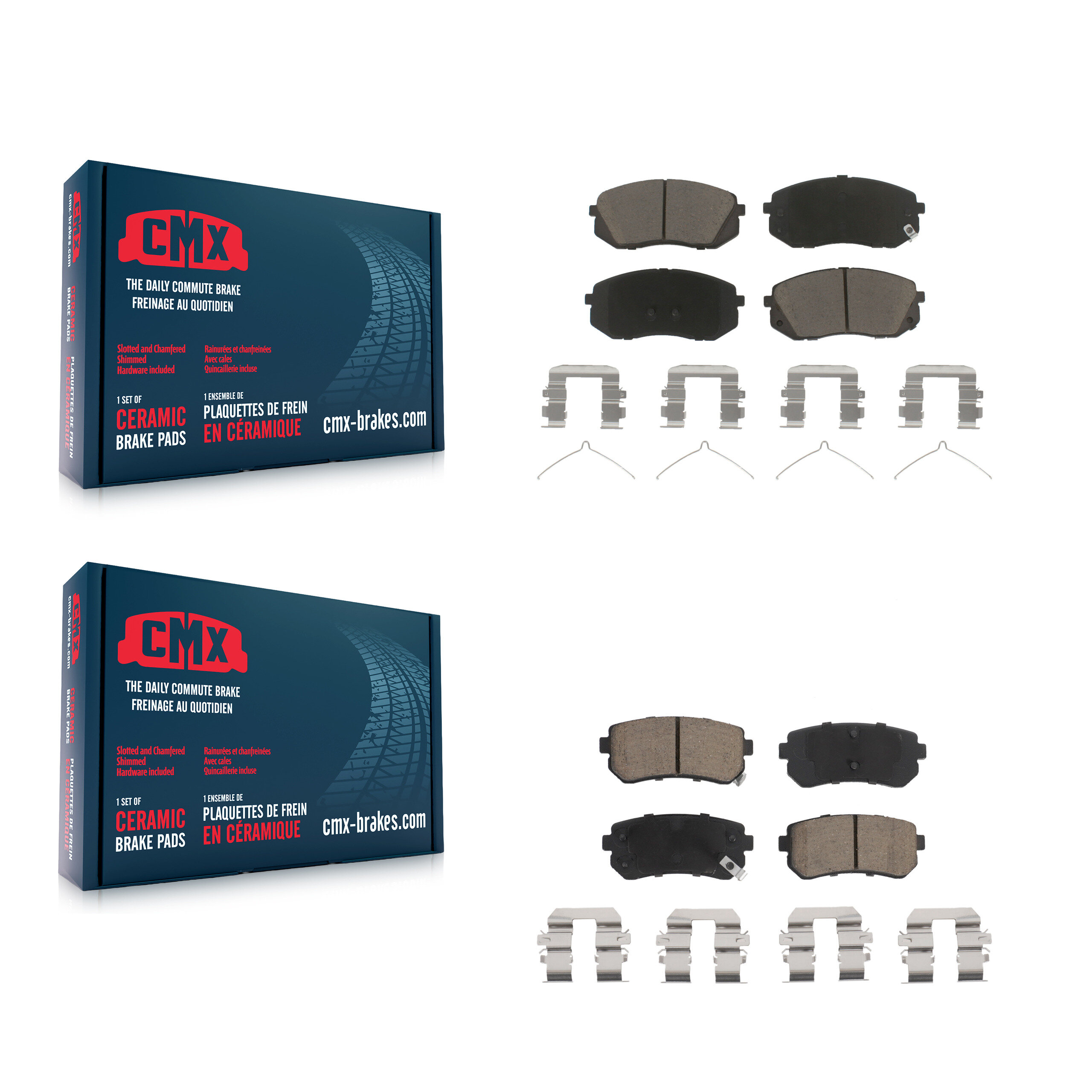 Front Rear Ceramic Brake Pads Kit For Kia Optima Hyundai Sonata KCX-100247