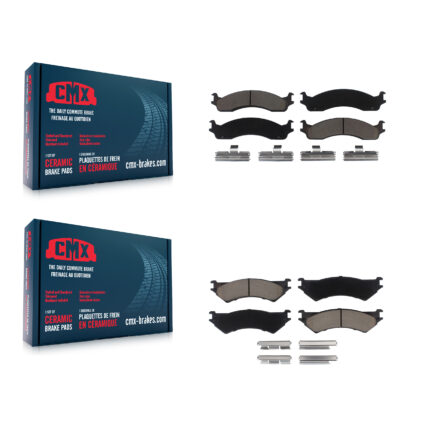 Front Rear Ceramic Brake Pads Kit For Ford E-350 Super Duty E-250 Econoline Club Wagon KCX-100258