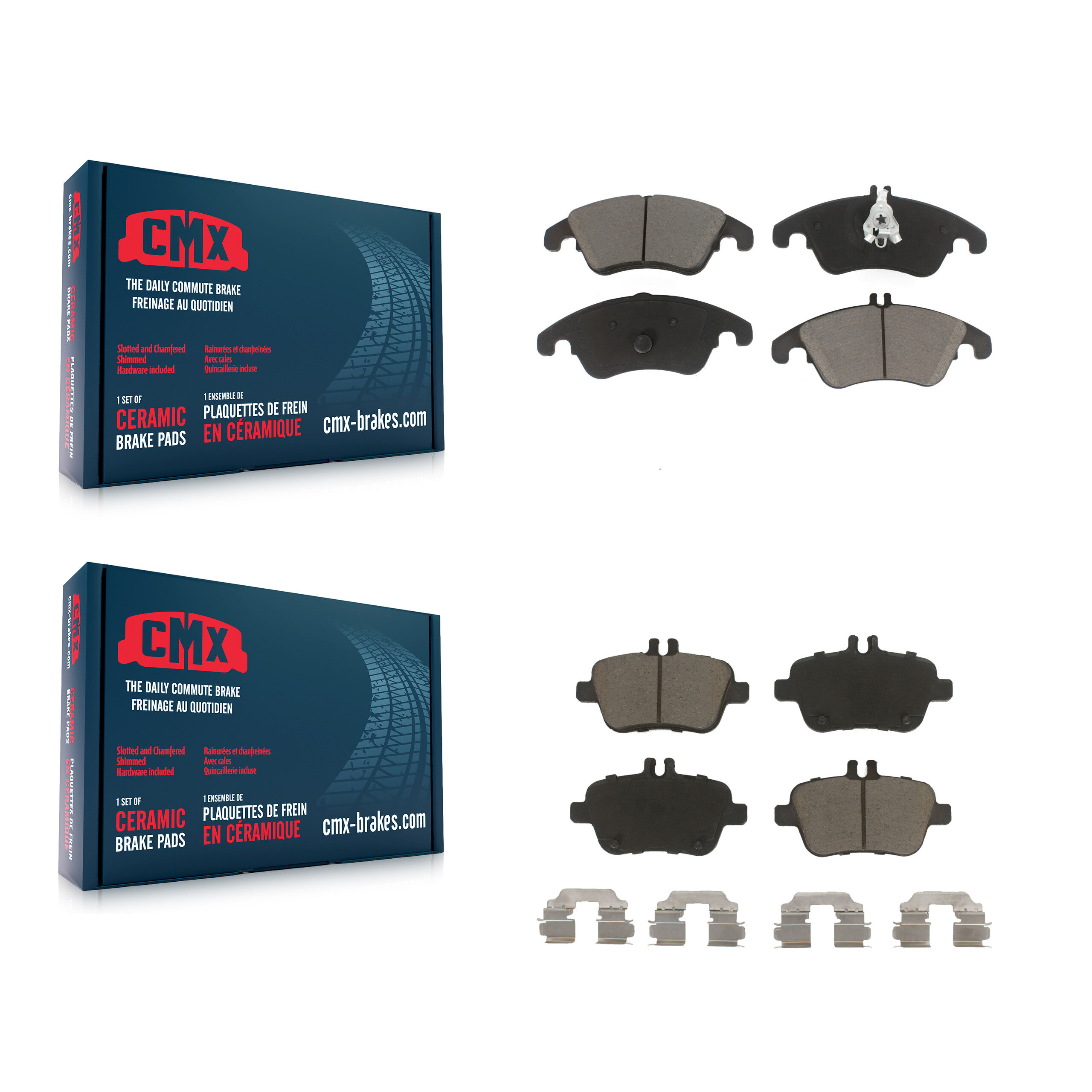 Front Rear Ceramic Brake Pads Kit For Mercedes-Benz SLK350 SLK250 SLC300 SLK300 KCX-100264