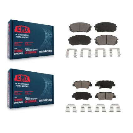 Front Rear Ceramic Brake Pads Kit For Hyundai Sonata Kia Soul EV Cadenza KCX-100266