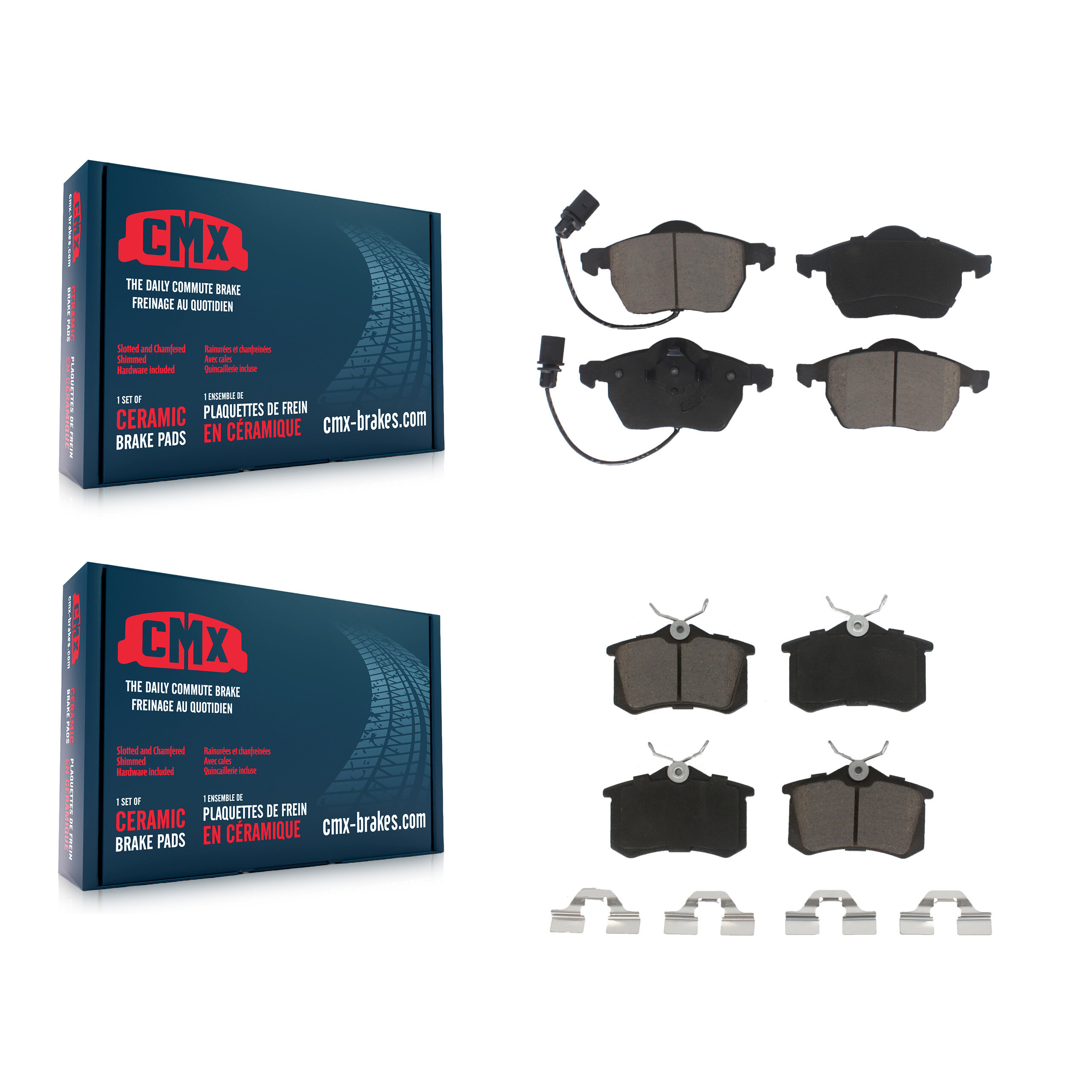 Front Rear Ceramic Brake Pads Kit For Audi A4 Quattro A6 S4 KCX-100277