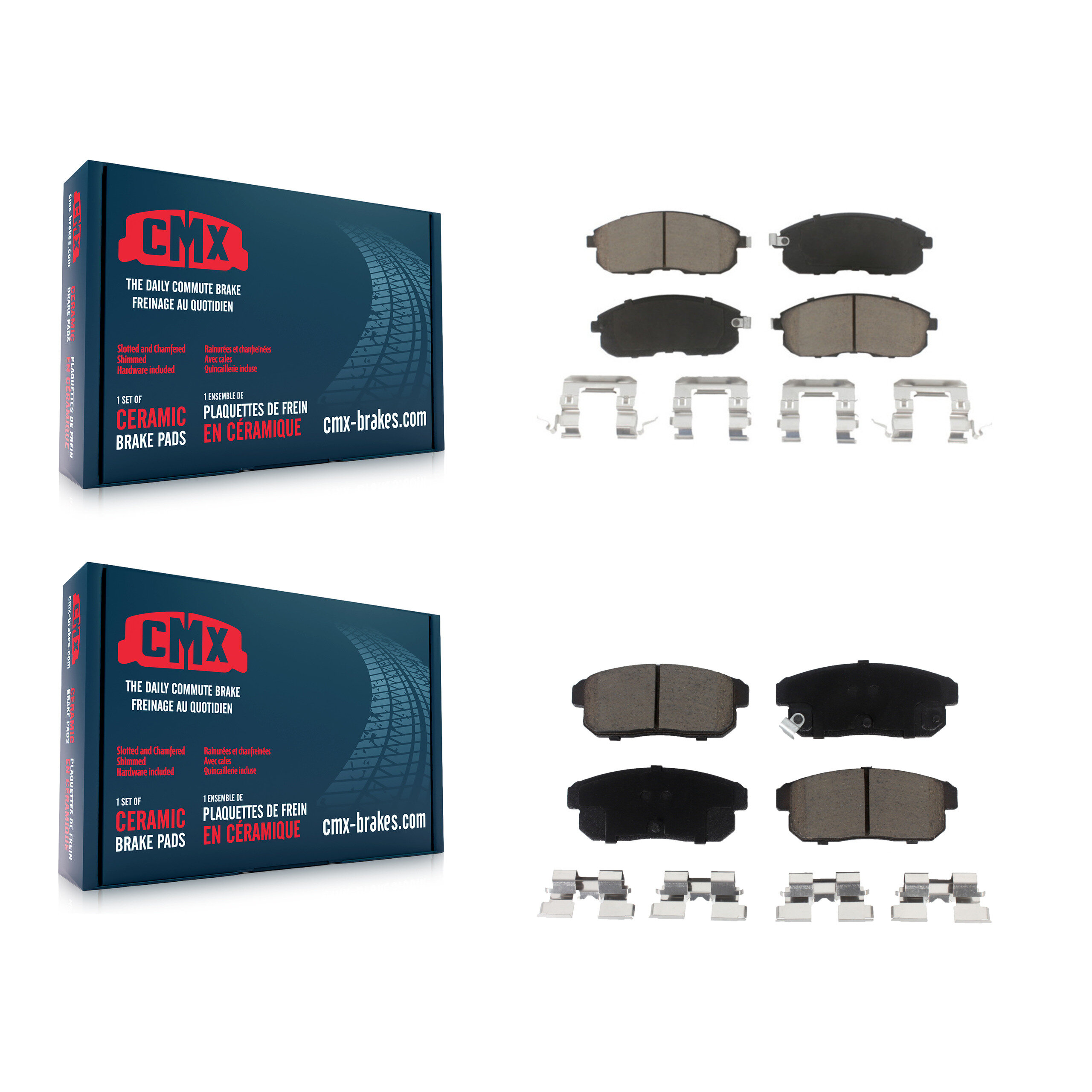 Front Rear Ceramic Brake Pads Kit For Nissan Maxima INFINITI I35 I30 KCX-100303