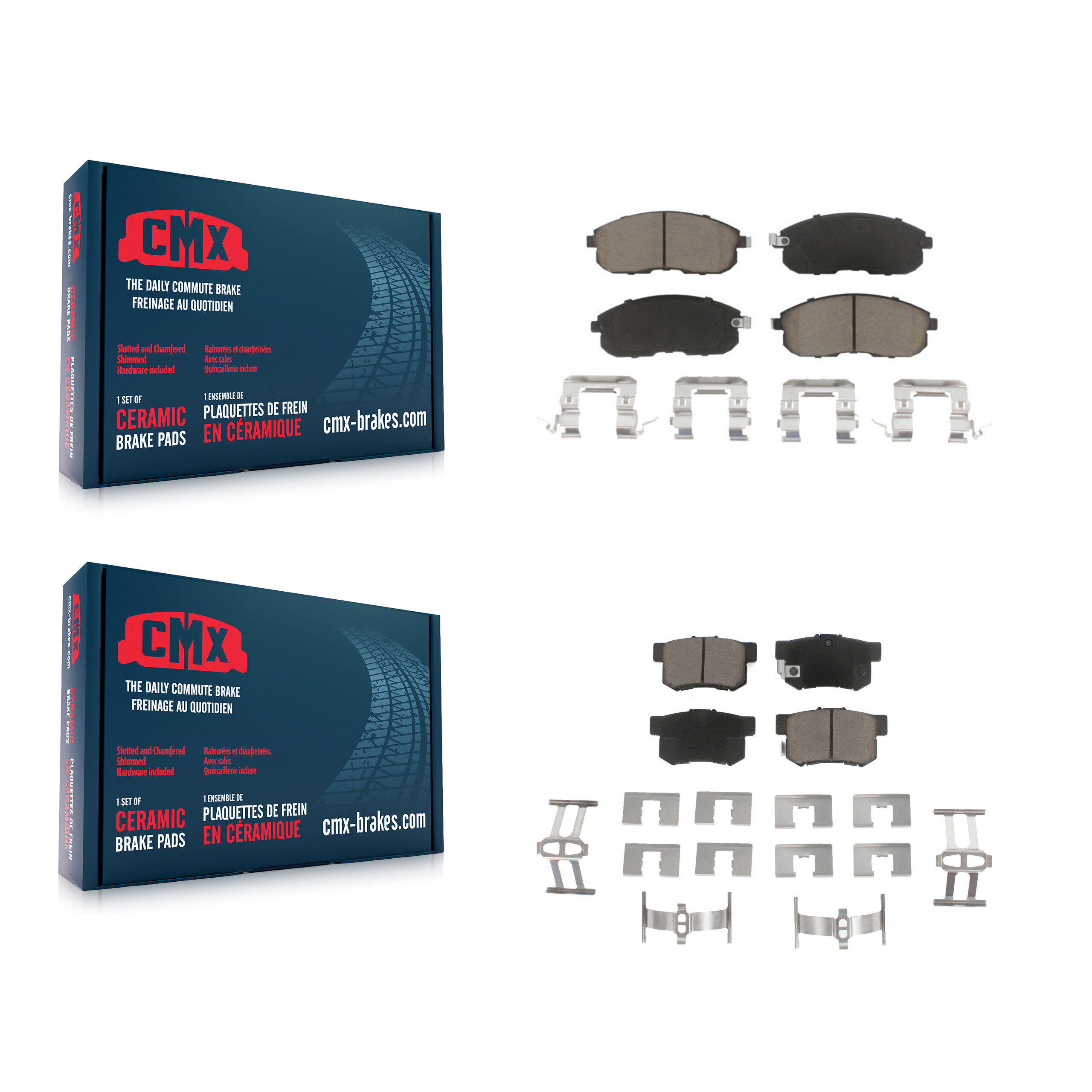 Front Rear Ceramic Brake Pads Kit For Suzuki SX4 Crossover KCX-100305