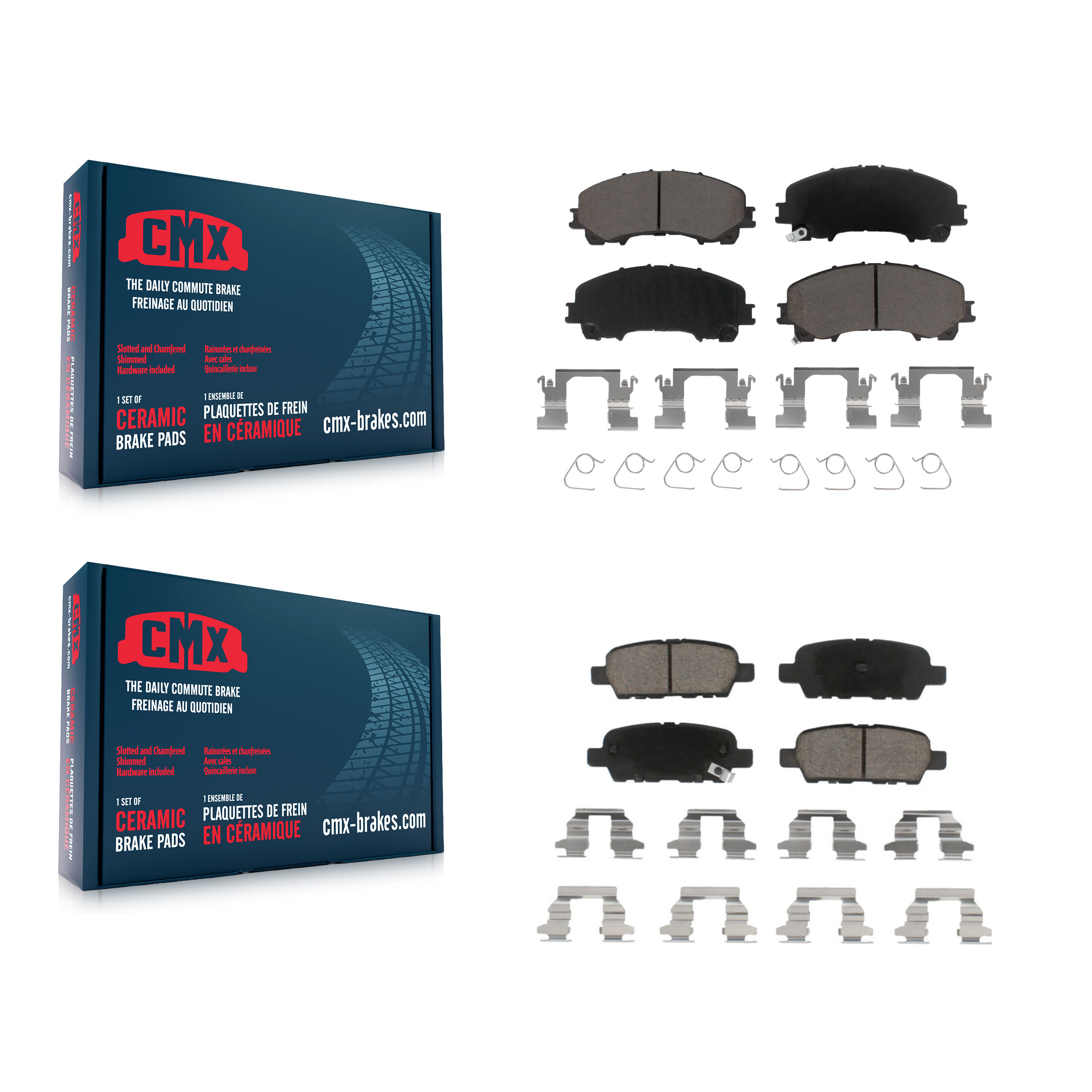 Front Rear Ceramic Brake Pads Kit For Nissan Rogue INFINITI QX50 KCX-100322